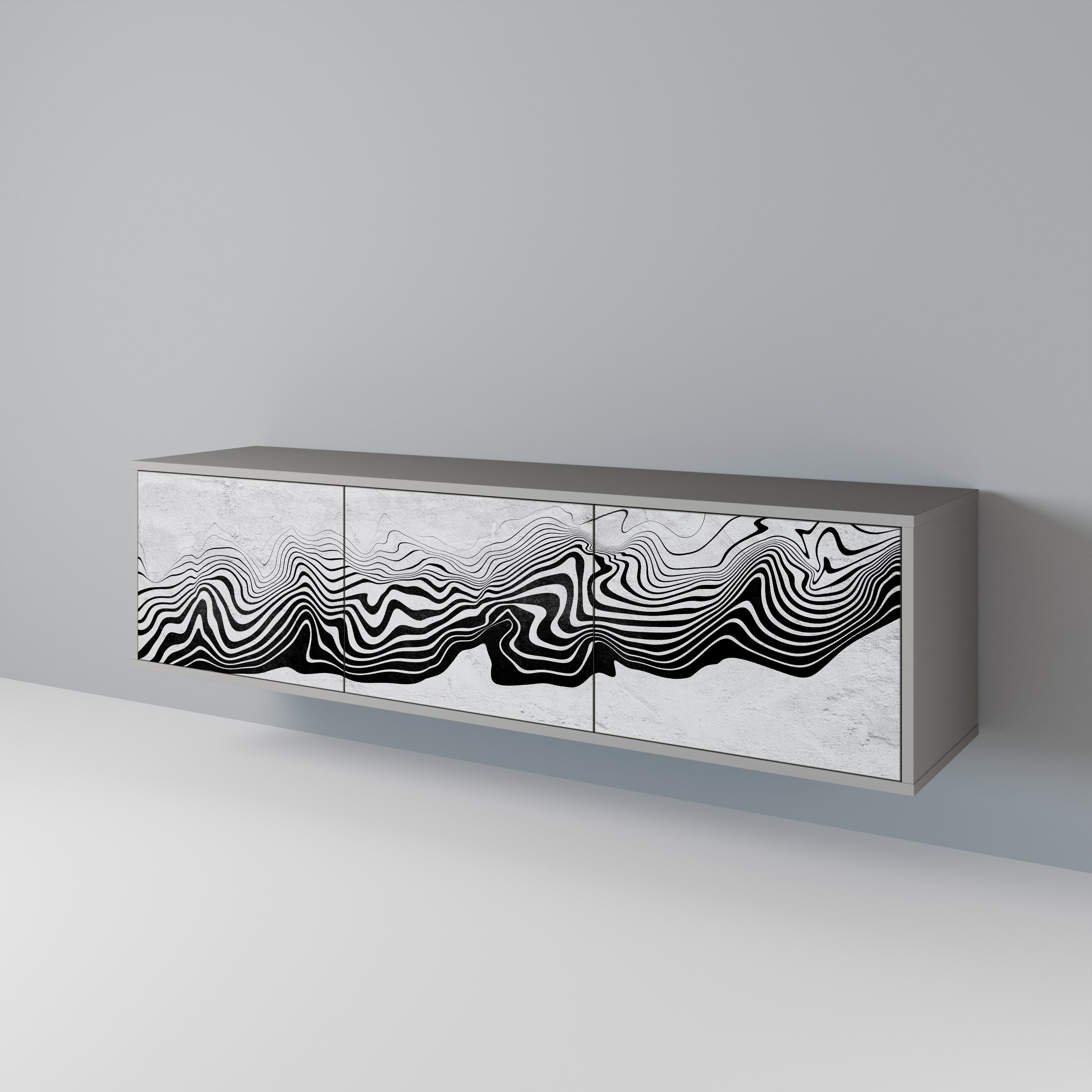 MONOCHROME MIRAGE Szafka RTV 3-drzwiowa korpus Szary