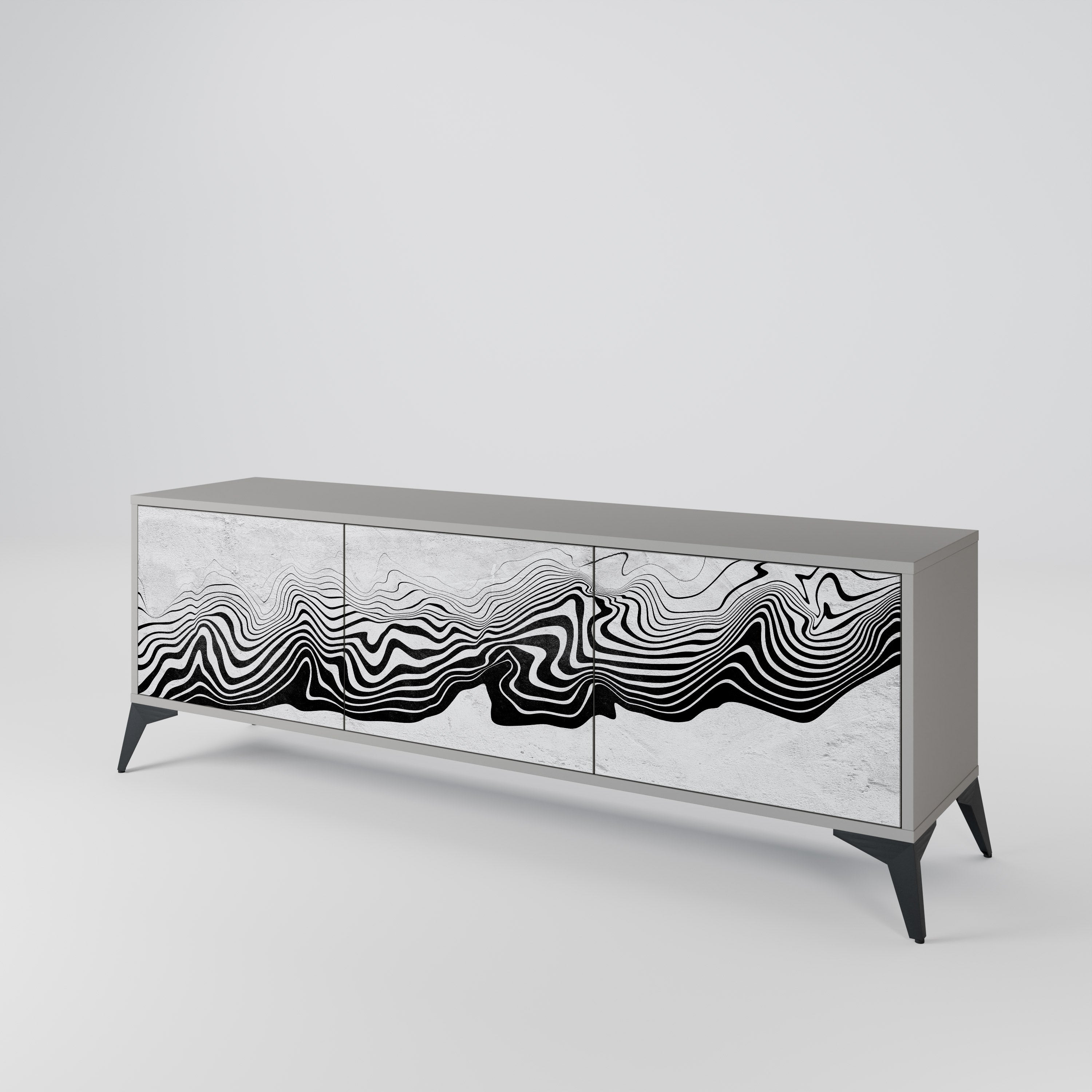 MONOCHROME MIRAGE Szafka RTV 3-drzwiowa korpus Szary