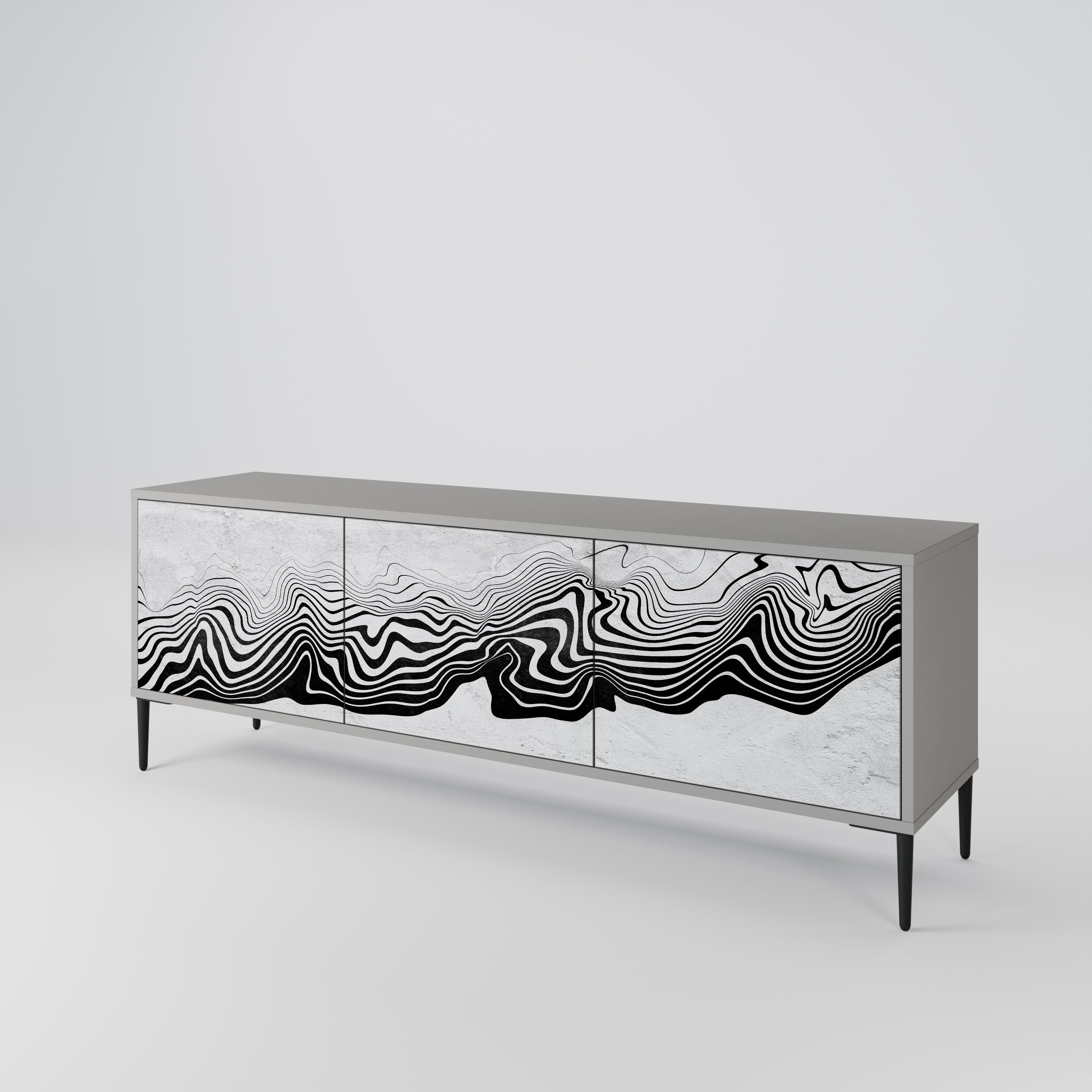 MONOCHROME MIRAGE Szafka RTV 3-drzwiowa korpus Szary