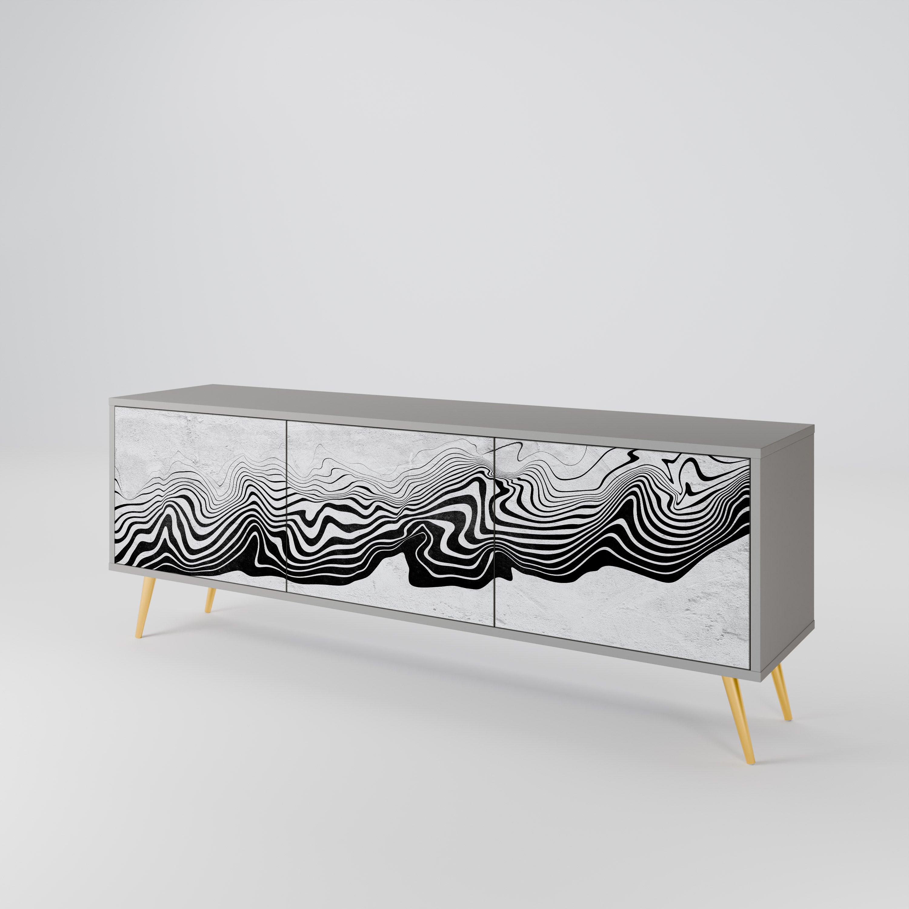 MONOCHROME MIRAGE Szafka RTV 3-drzwiowa korpus Szary