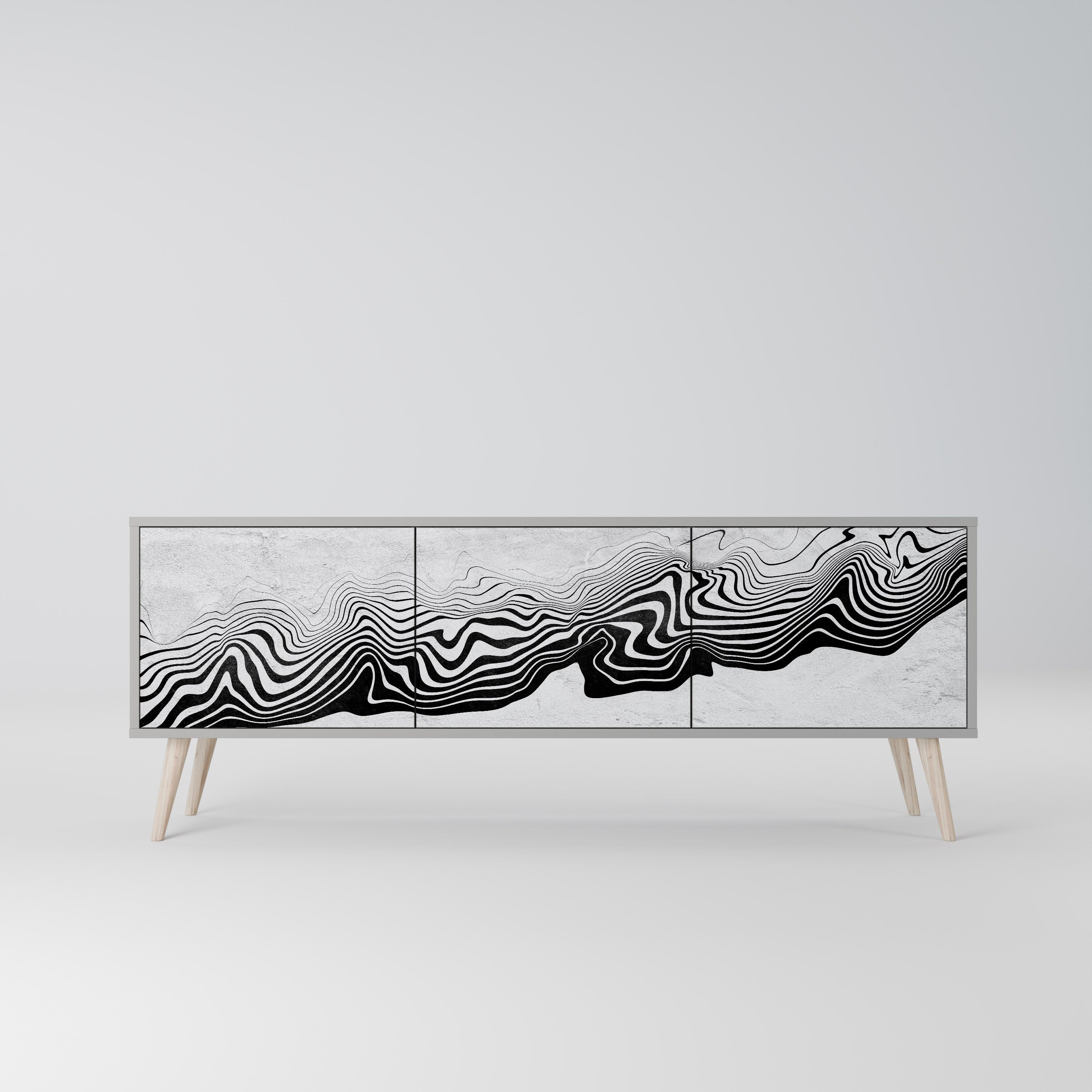 MONOCHROME MIRAGE Szafka RTV 3-drzwiowa korpus Szary