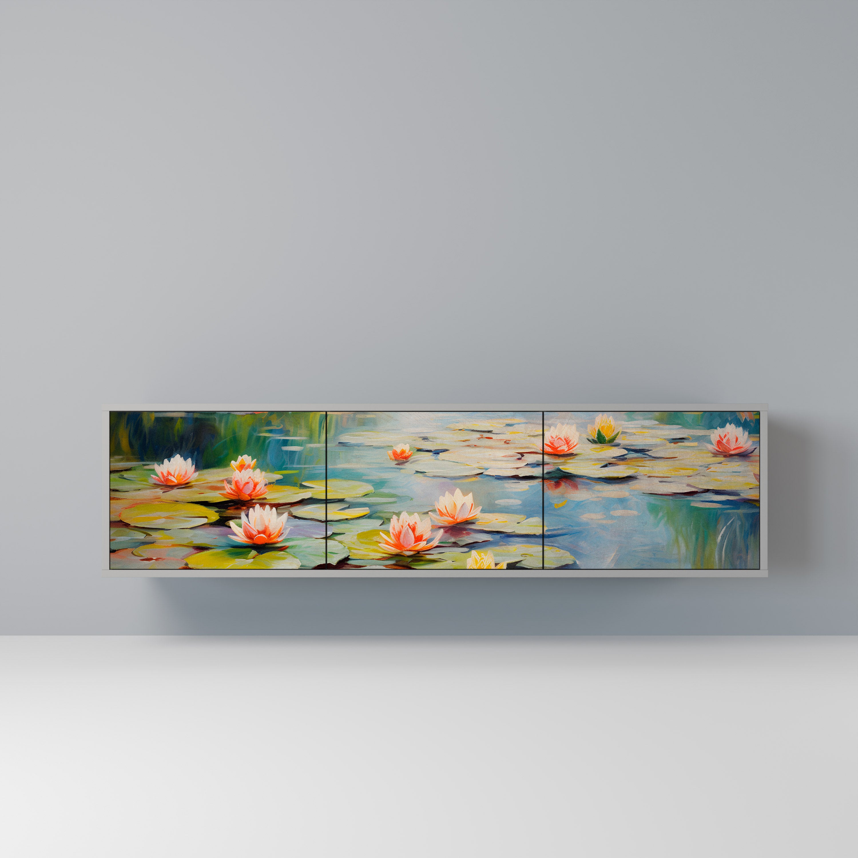 BLOOMING WATERS Szafka RTV 3-drzwiowa korpus Szary
