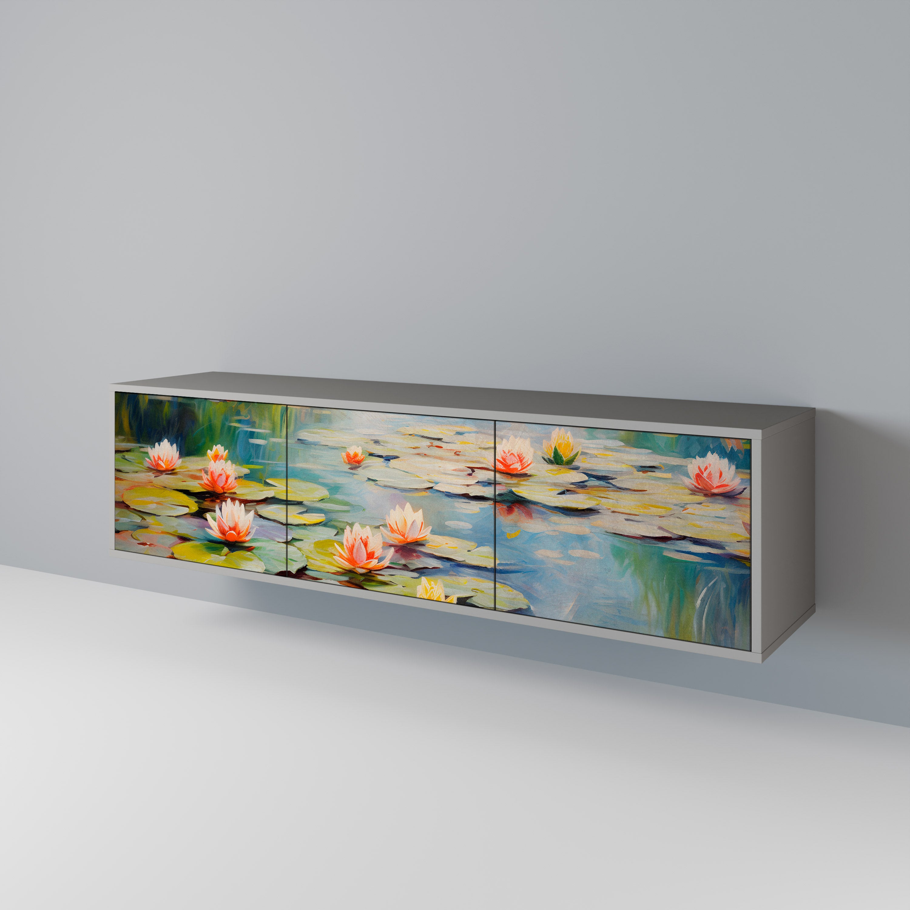 BLOOMING WATERS Szafka RTV 3-drzwiowa korpus Szary
