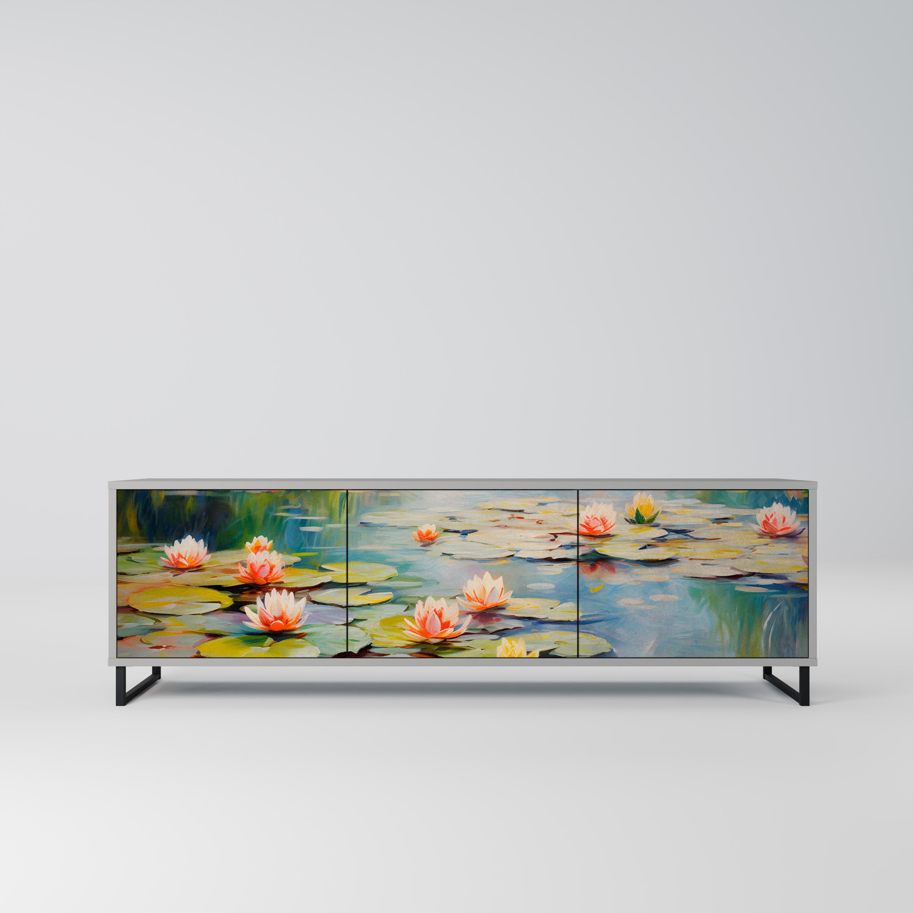 BLOOMING WATERS Szafka RTV 3-drzwiowa korpus Szary
