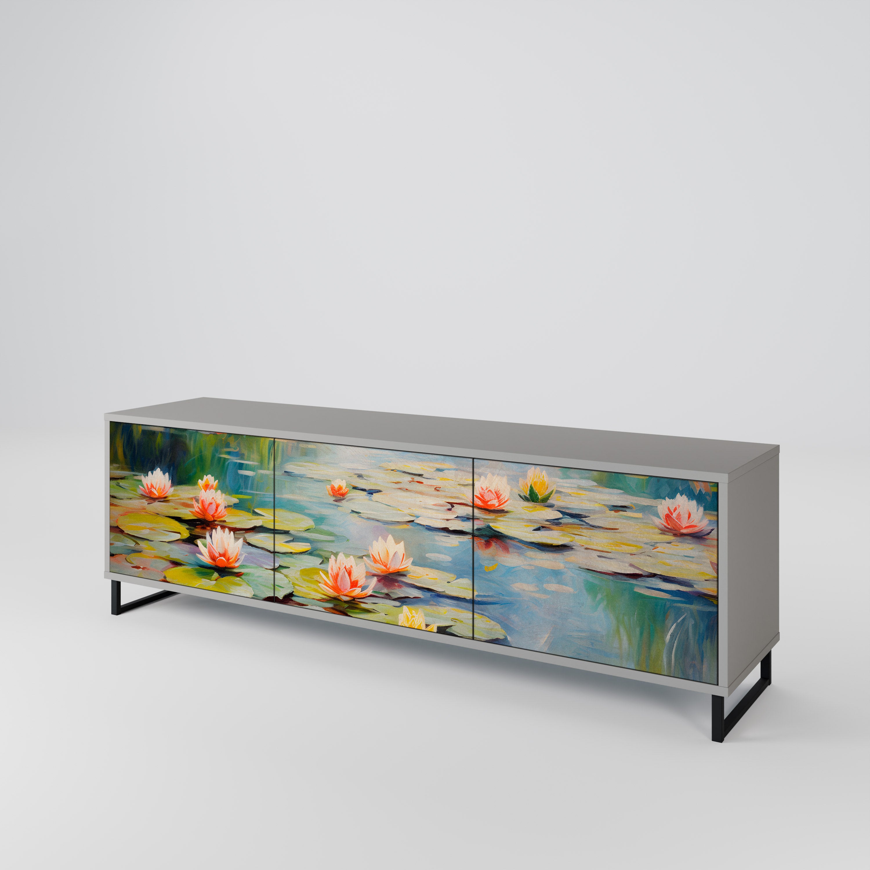 BLOOMING WATERS Szafka RTV 3-drzwiowa korpus Szary