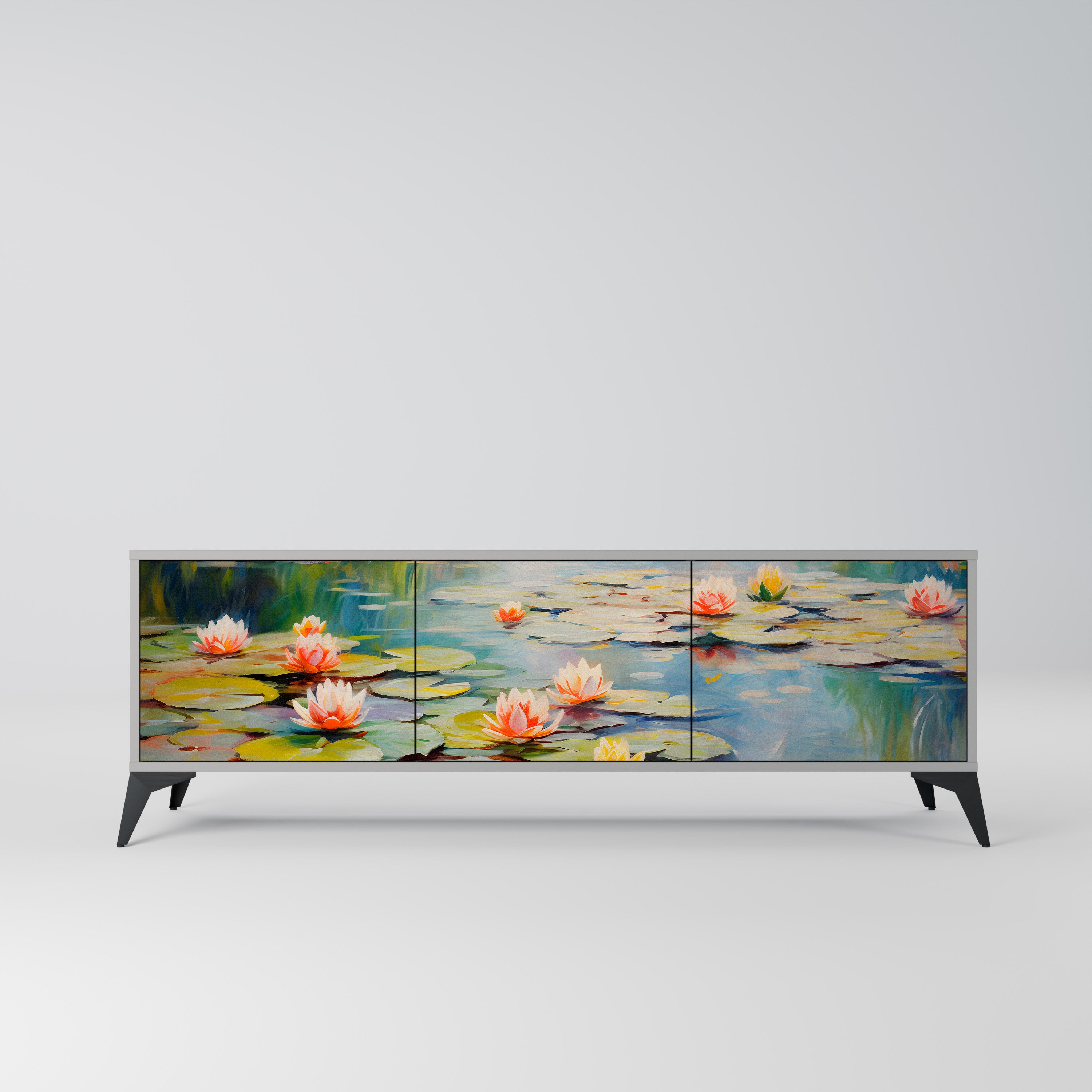 BLOOMING WATERS Szafka RTV 3-drzwiowa korpus Szary