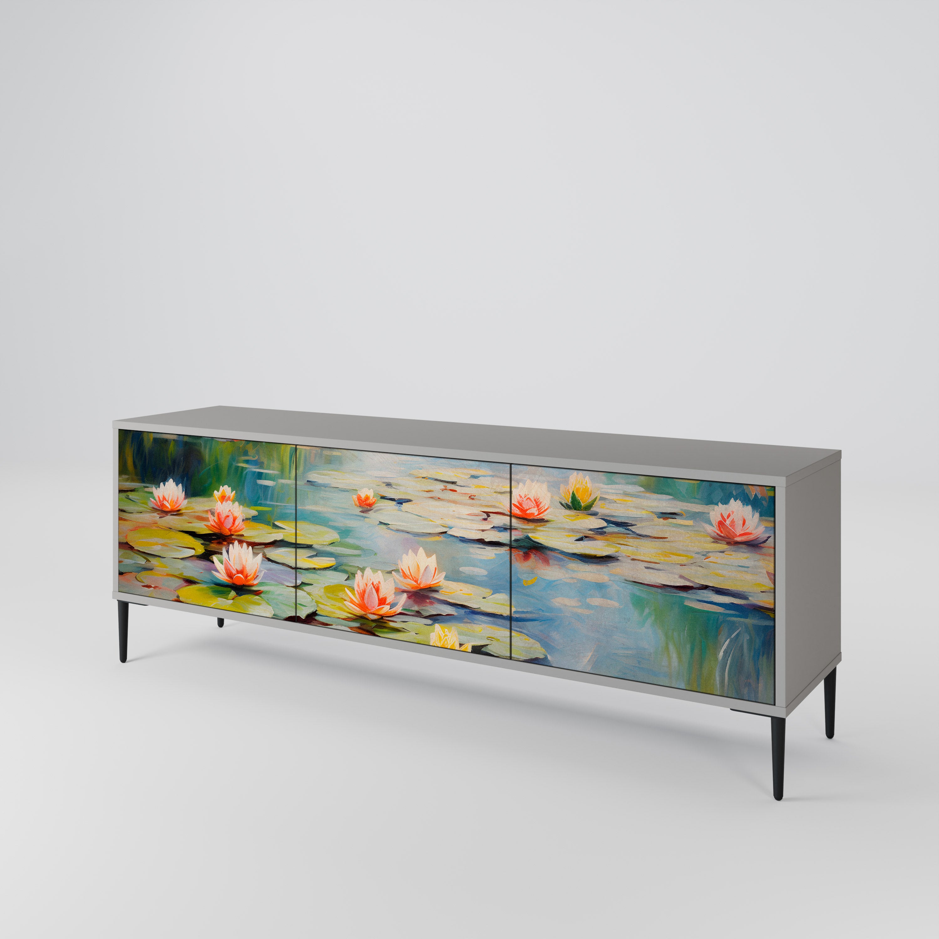 BLOOMING WATERS Szafka RTV 3-drzwiowa korpus Szary