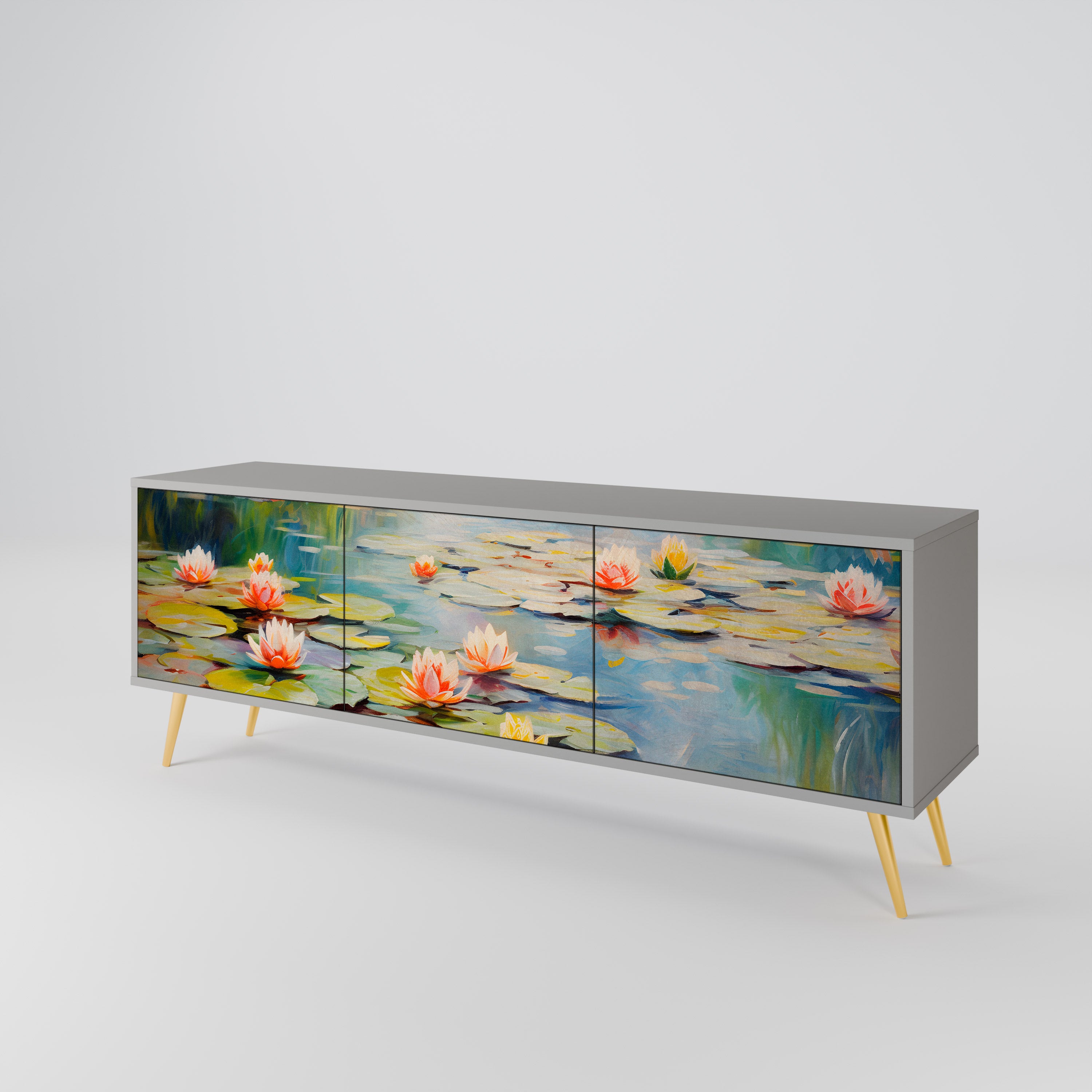 BLOOMING WATERS Szafka RTV 3-drzwiowa korpus Szary