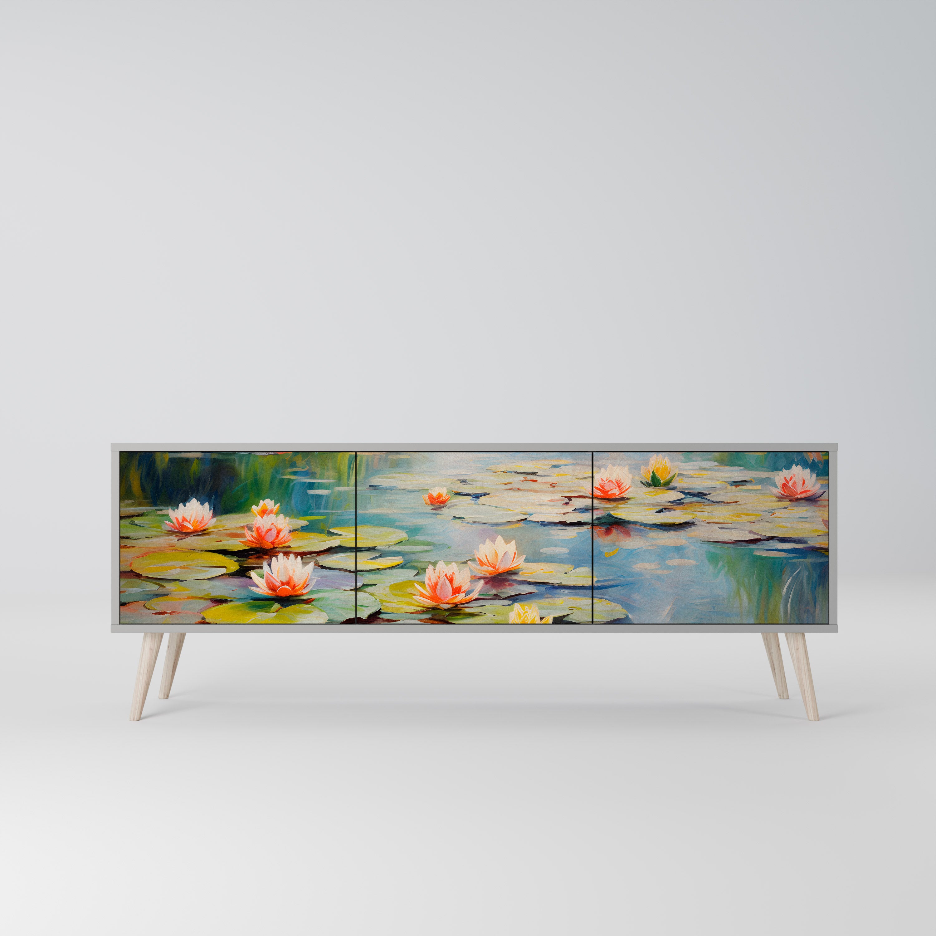 BLOOMING WATERS Szafka RTV 3-drzwiowa korpus Szary