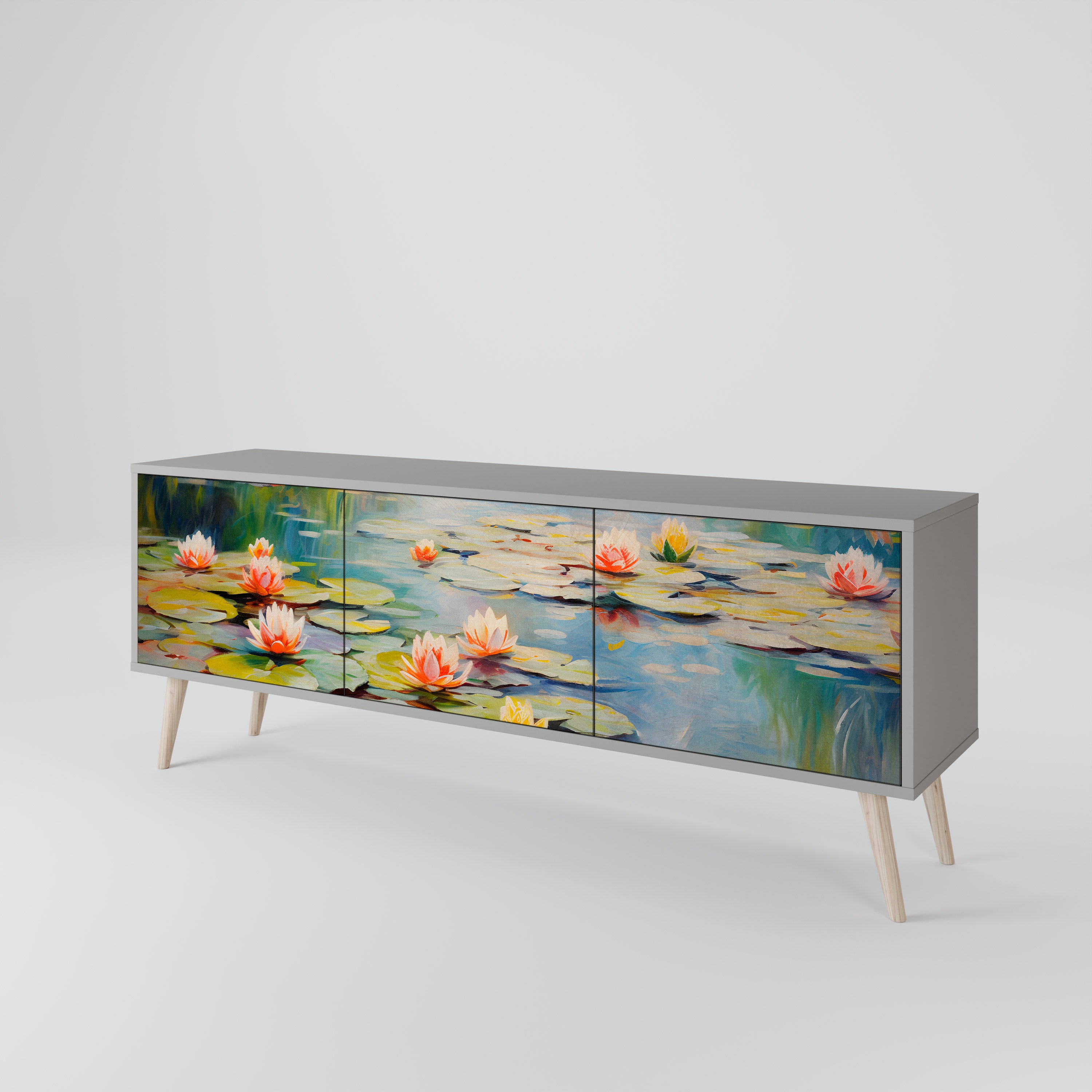 BLOOMING WATERS Szafka RTV 3-drzwiowa korpus Szary