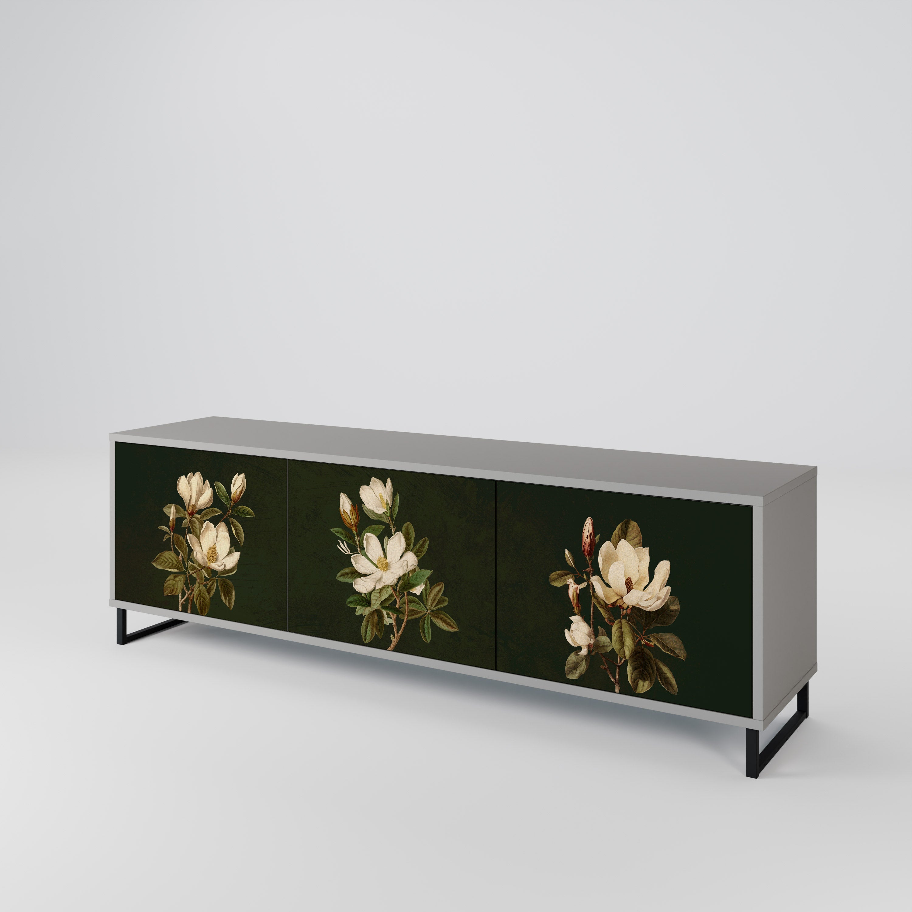 FLORAL NOIR Szafka RTV 3-drzwiowa korpus Szary