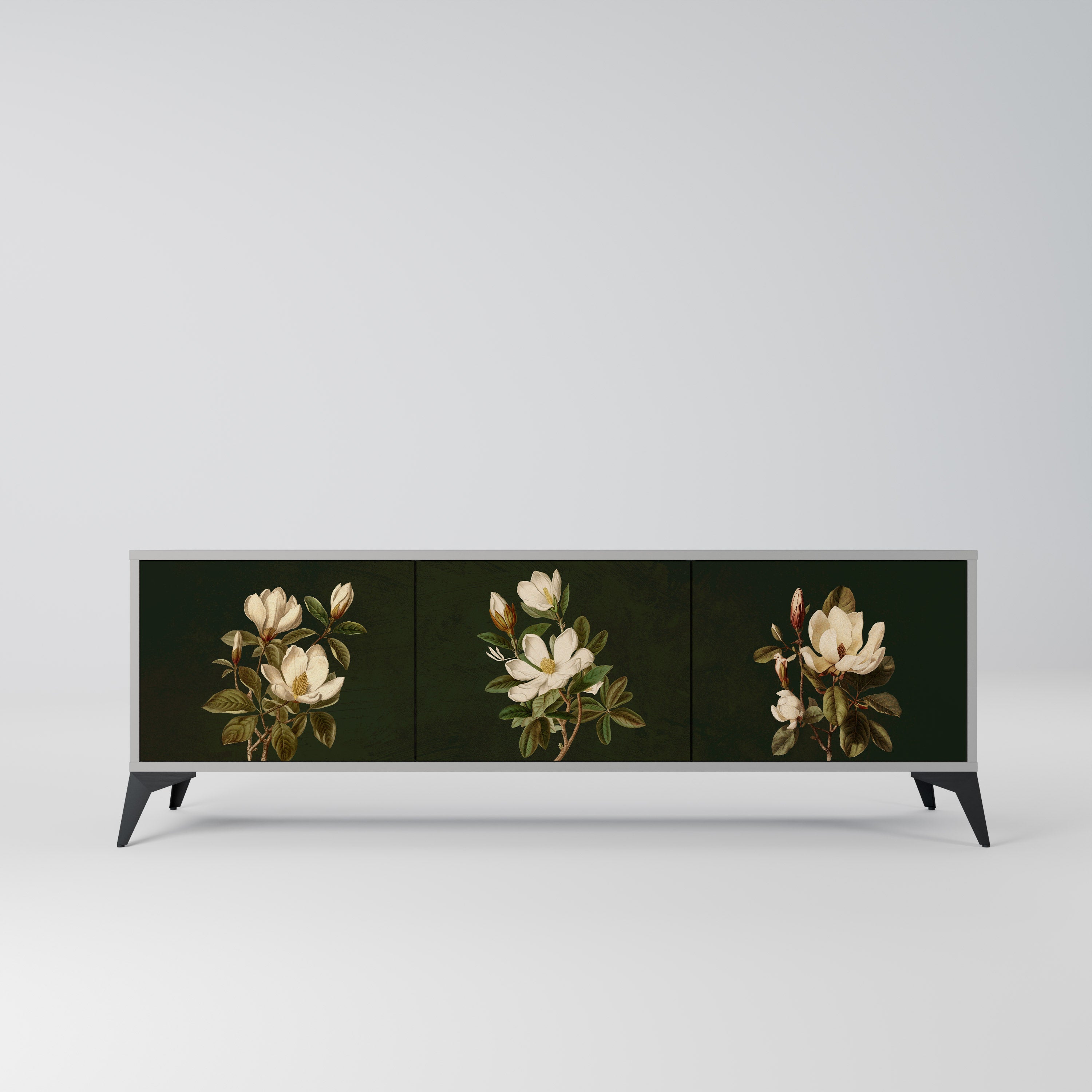 FLORAL NOIR Szafka RTV 3-drzwiowa korpus Szary