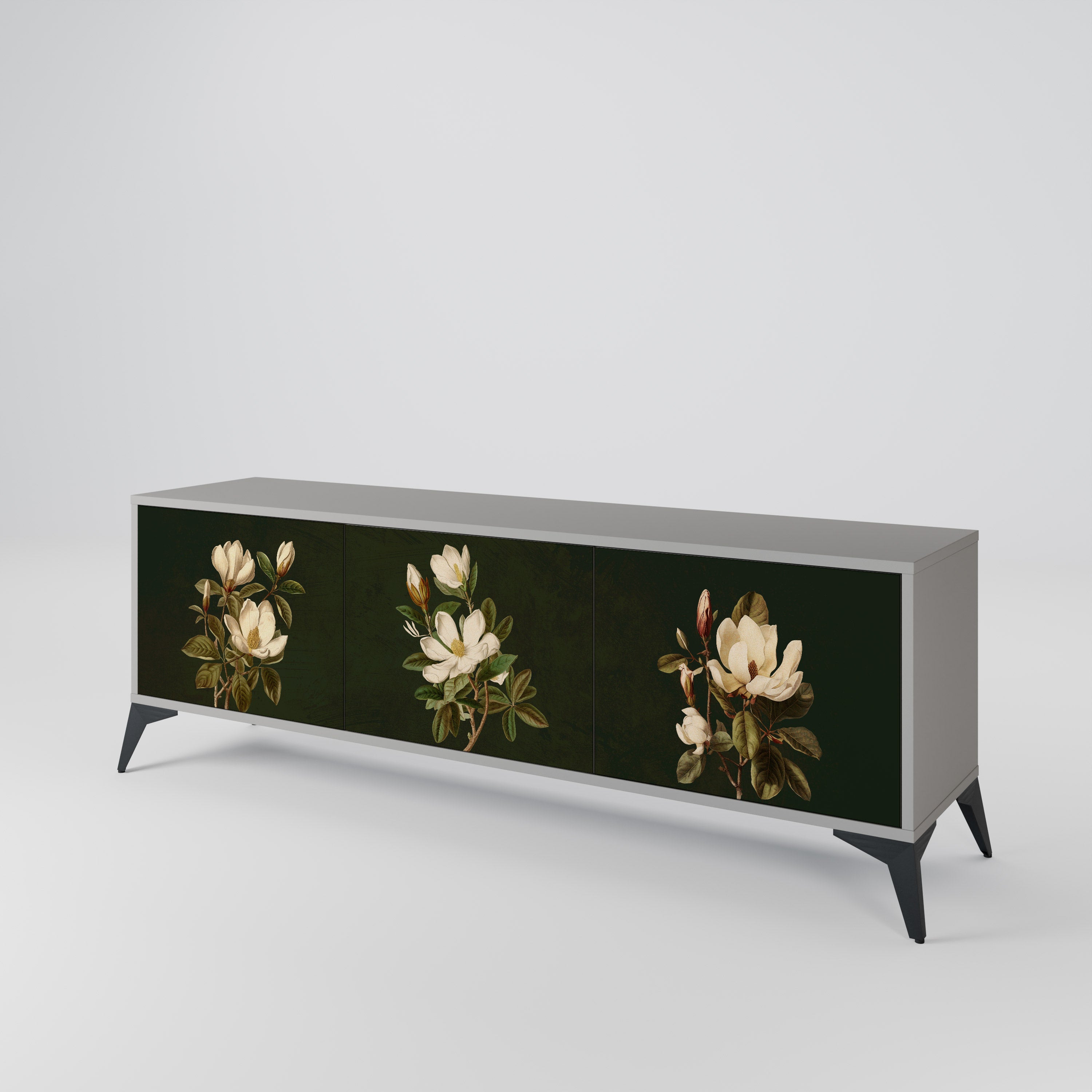FLORAL NOIR Szafka RTV 3-drzwiowa korpus Szary