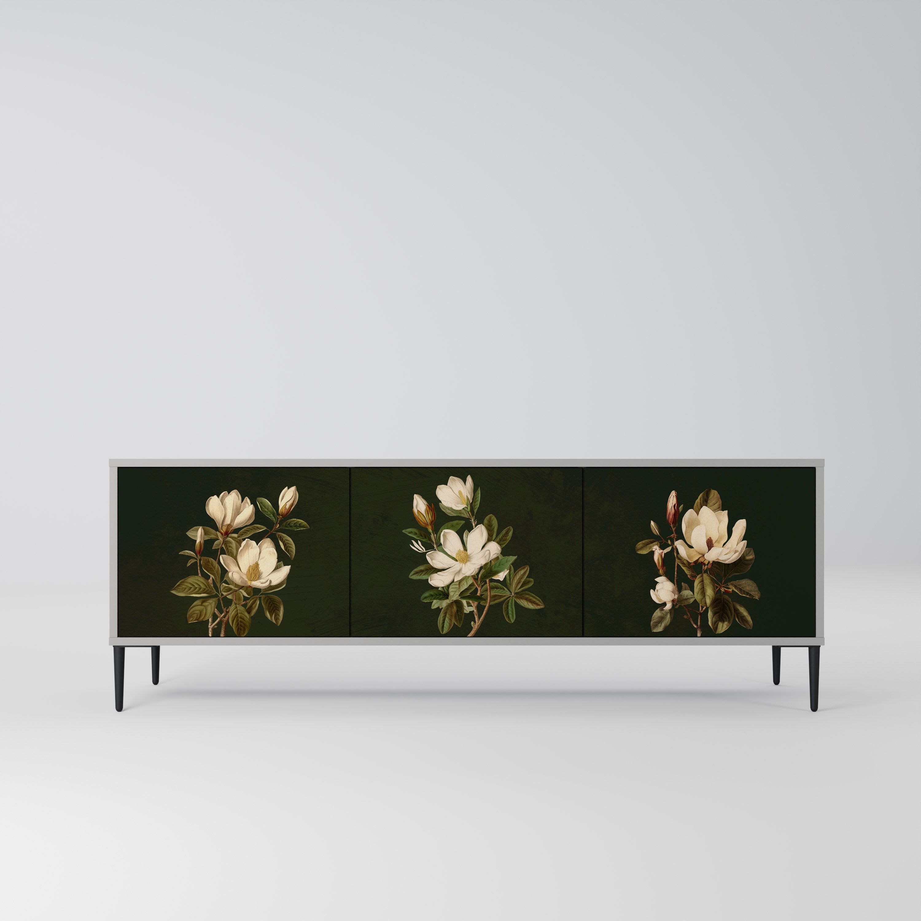 FLORAL NOIR Szafka RTV 3-drzwiowa korpus Szary