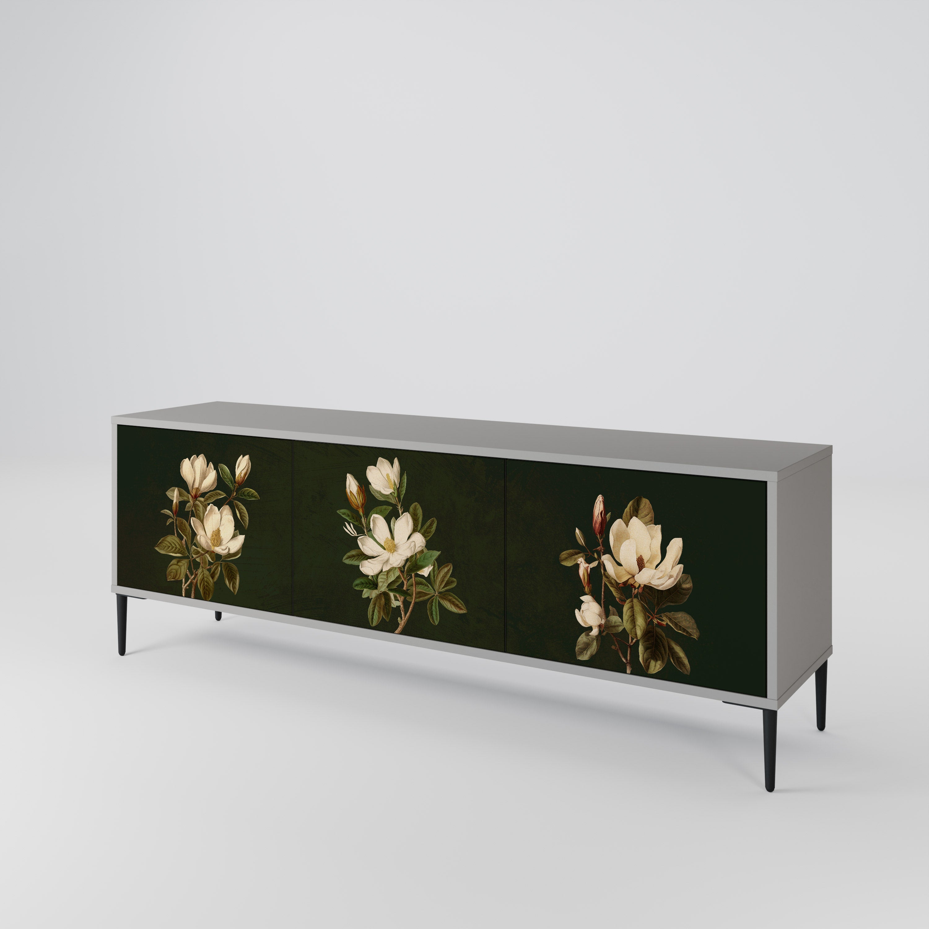 FLORAL NOIR Szafka RTV 3-drzwiowa korpus Szary