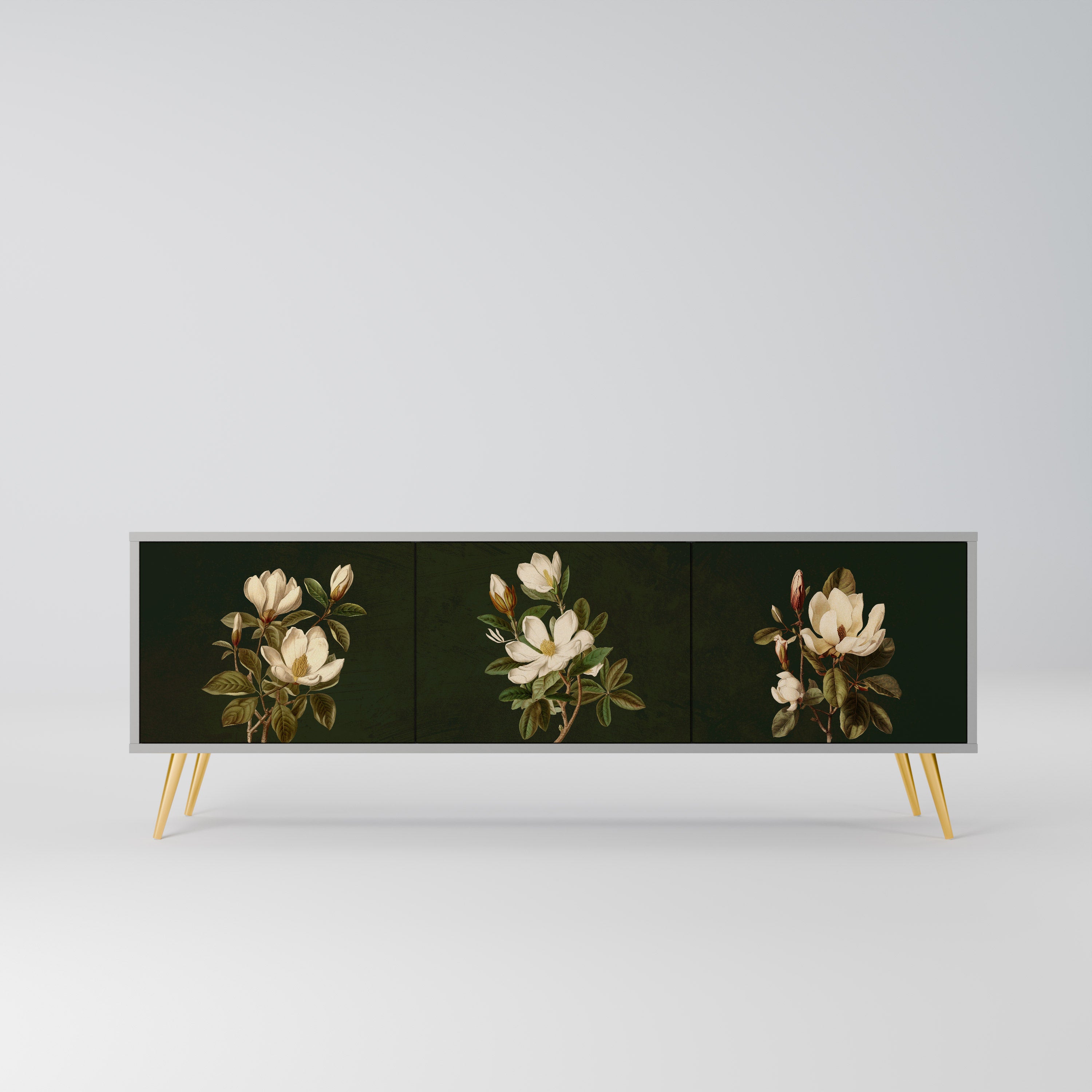 FLORAL NOIR Szafka RTV 3-drzwiowa korpus Szary