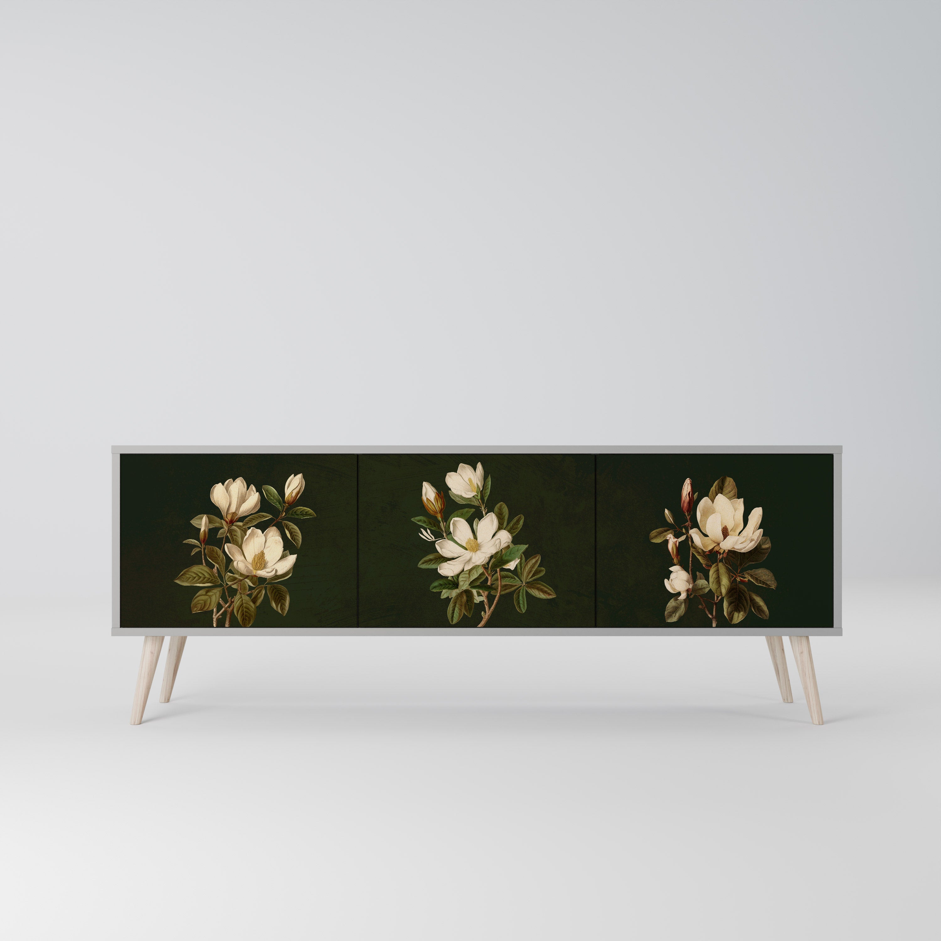 FLORAL NOIR Szafka RTV 3-drzwiowa korpus Szary