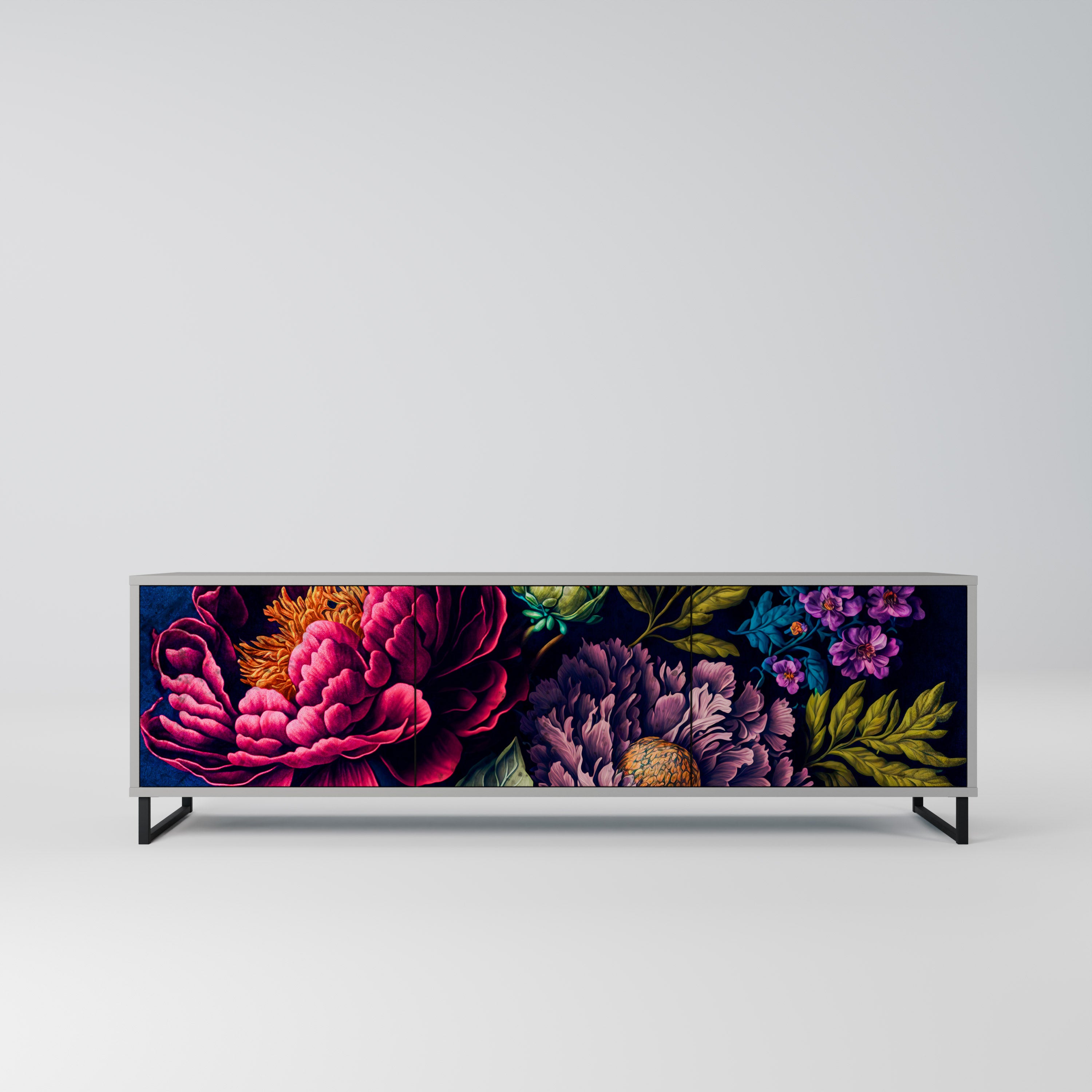 BLOOMING ELEGANCE Szafka RTV 3-drzwiowa korpus Szary