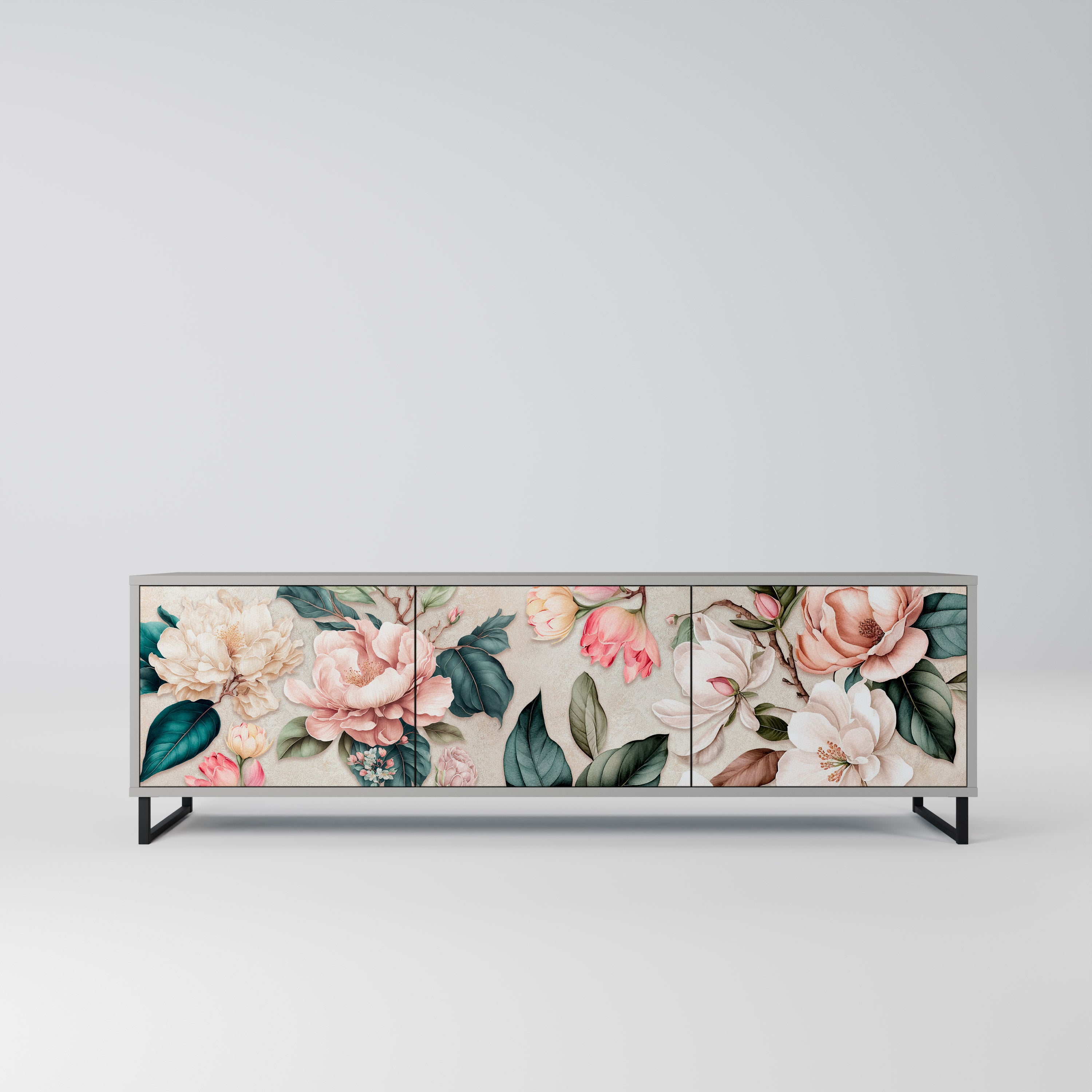 FLORAL GRACE Szafka RTV 3-drzwiowa korpus Szary