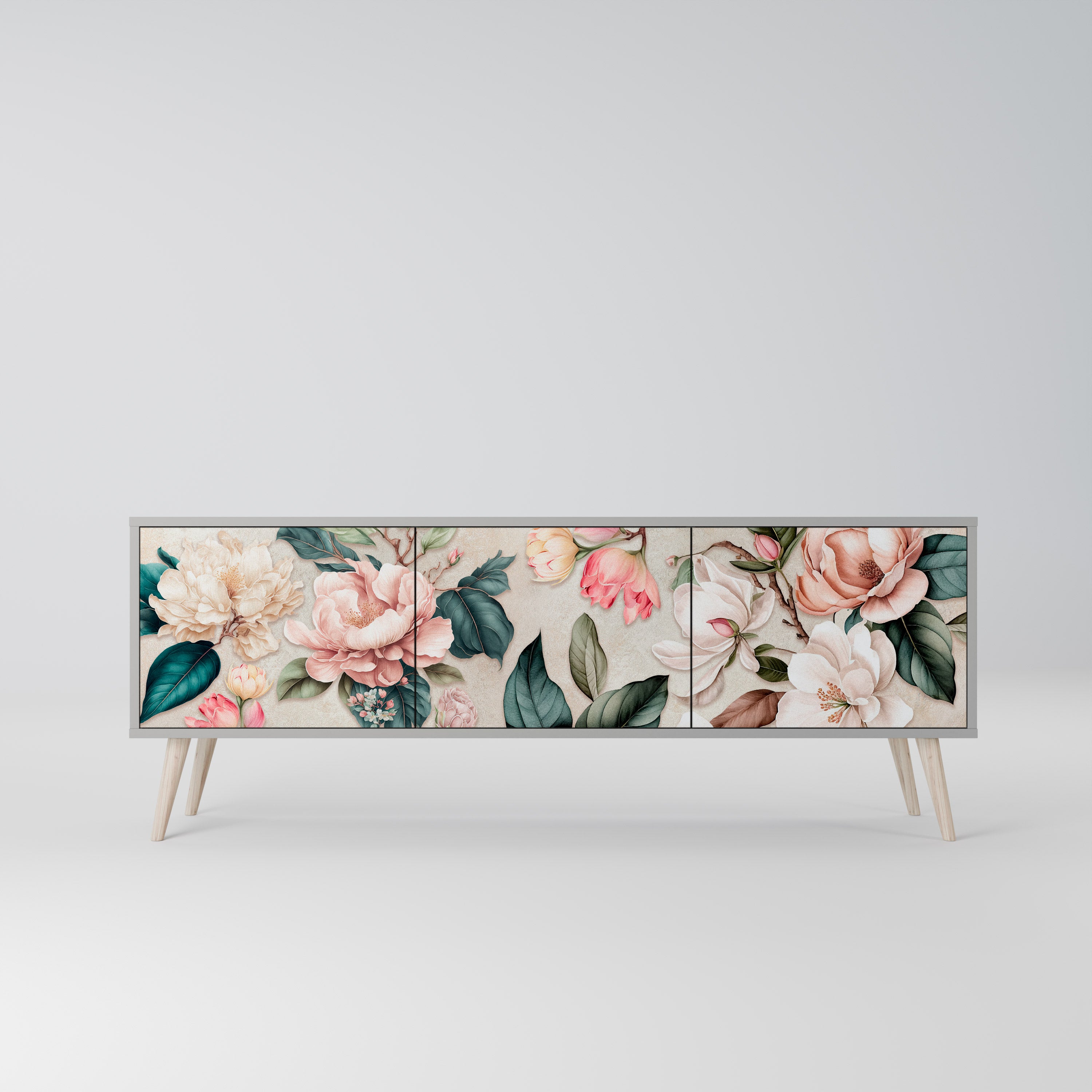 FLORAL GRACE Szafka RTV 3-drzwiowa korpus Szary
