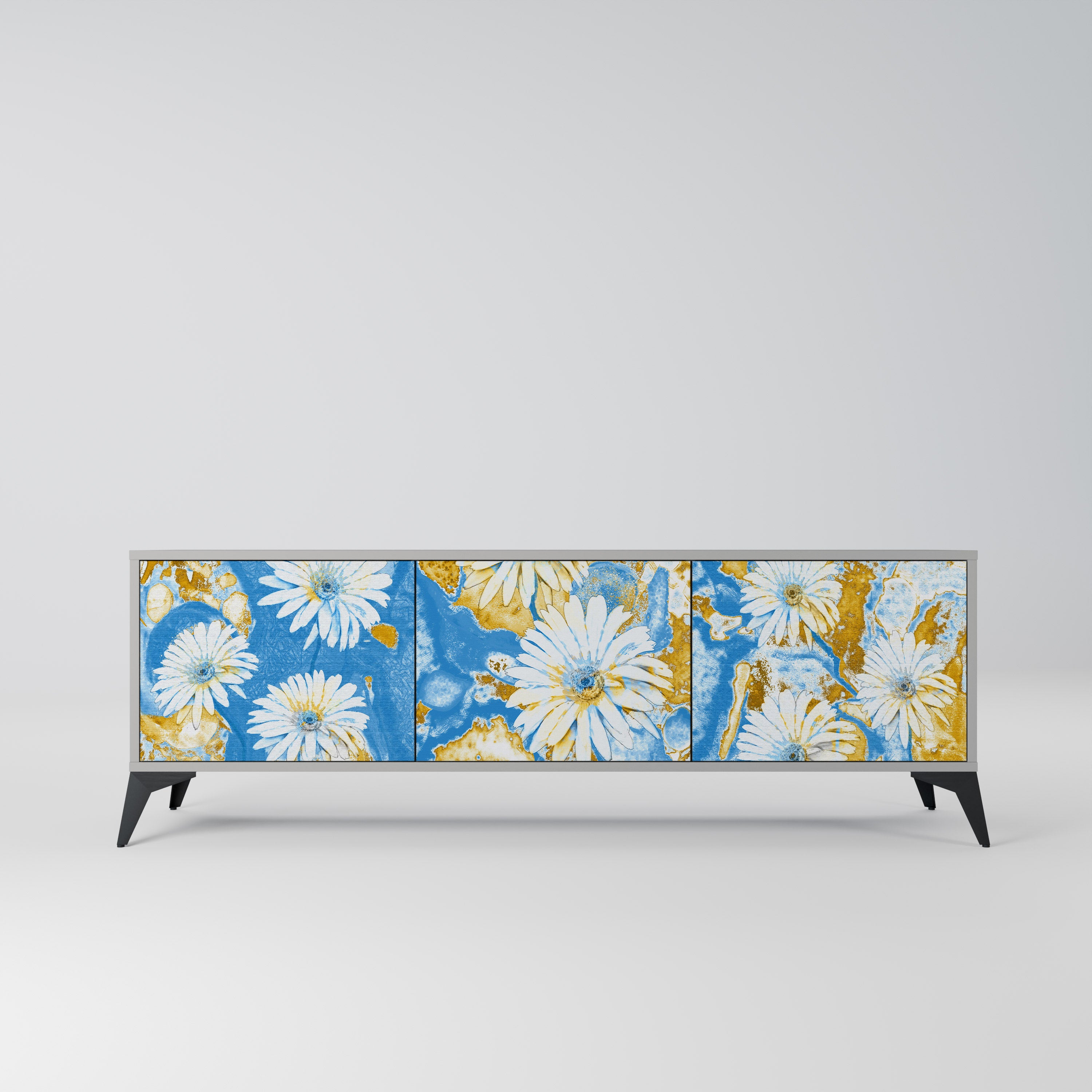 DAISY LUXE Szafka RTV 3-drzwiowa korpus Szary