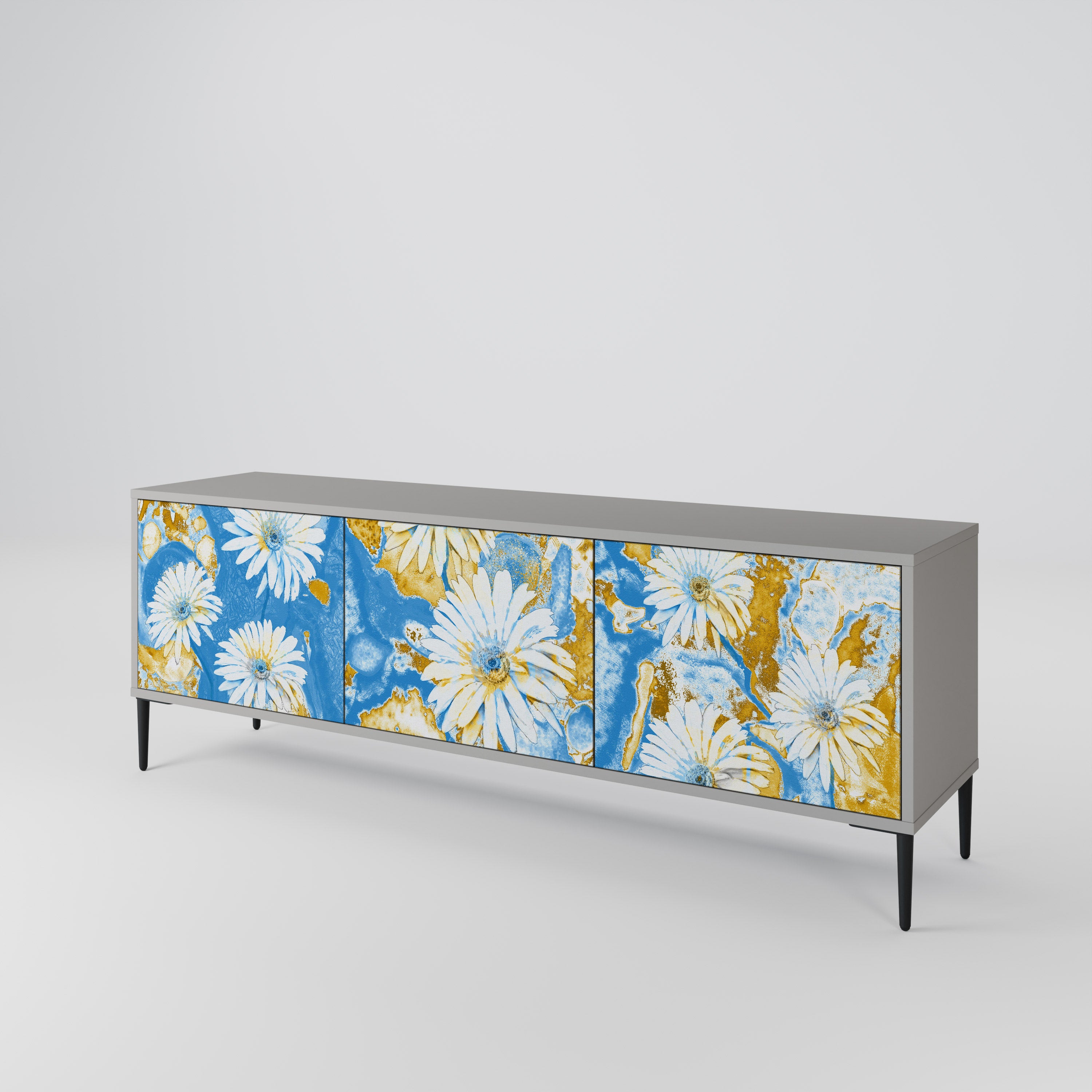 DAISY LUXE Szafka RTV 3-drzwiowa korpus Szary