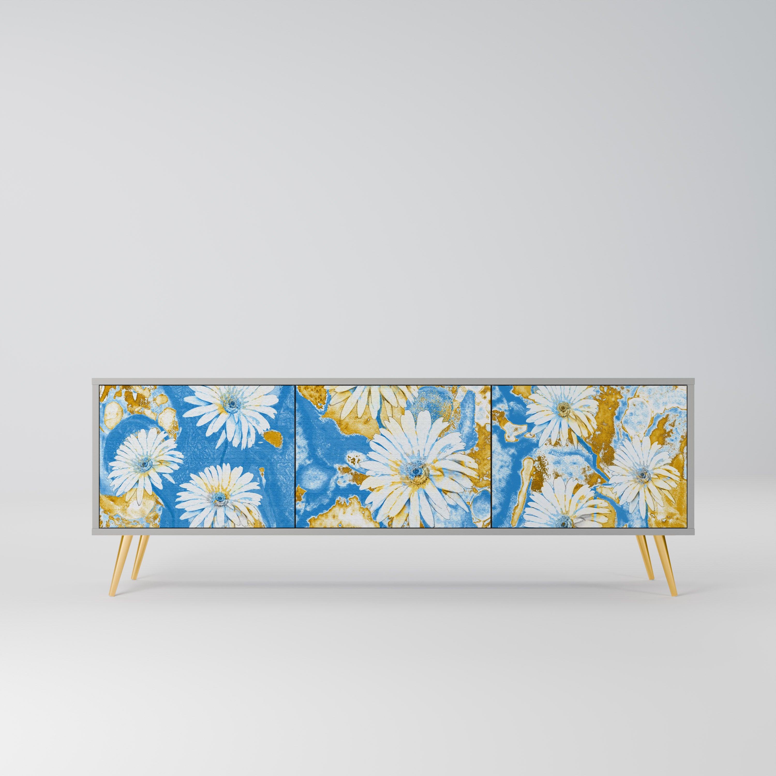 DAISY LUXE Szafka RTV 3-drzwiowa korpus Szary