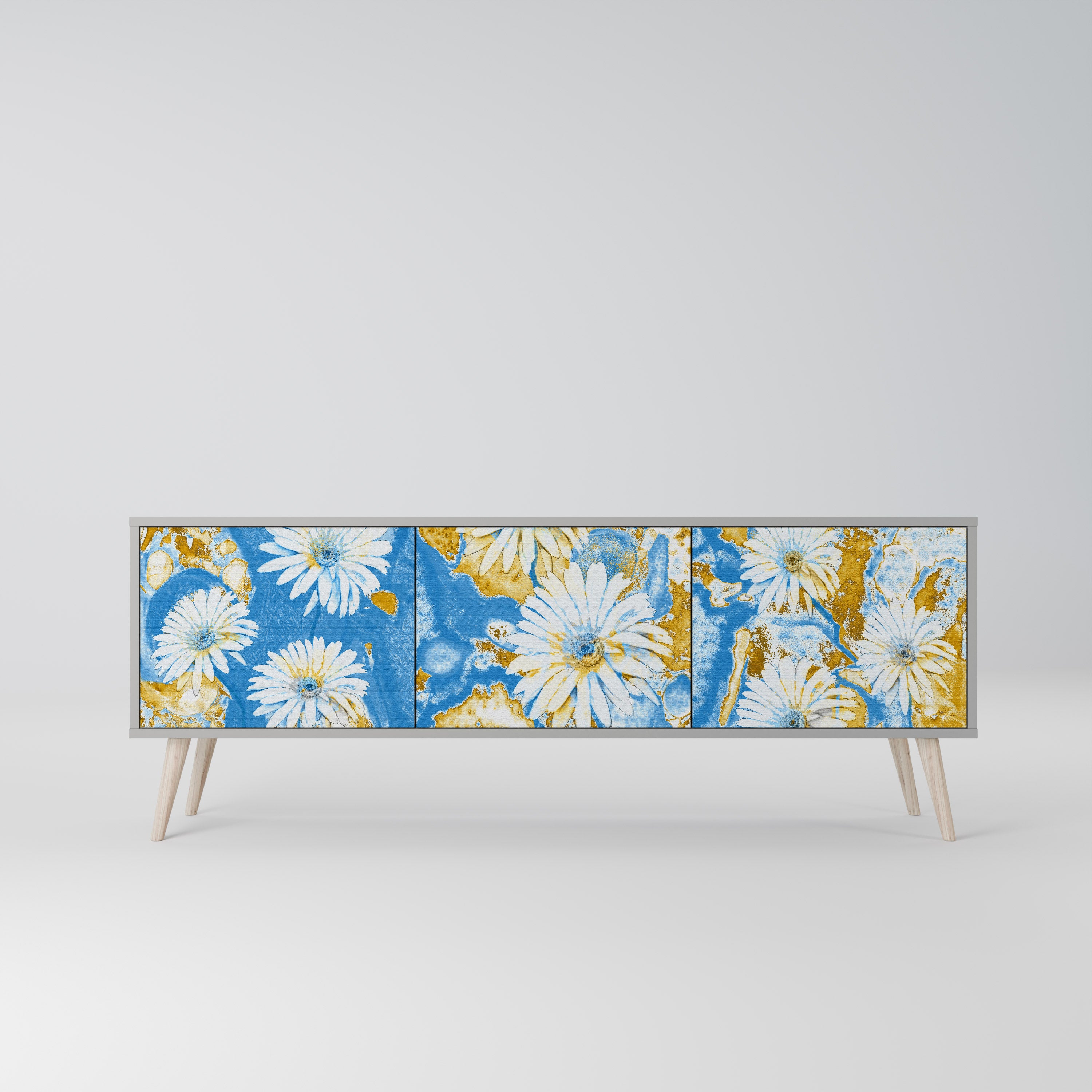 DAISY LUXE Szafka RTV 3-drzwiowa korpus Szary
