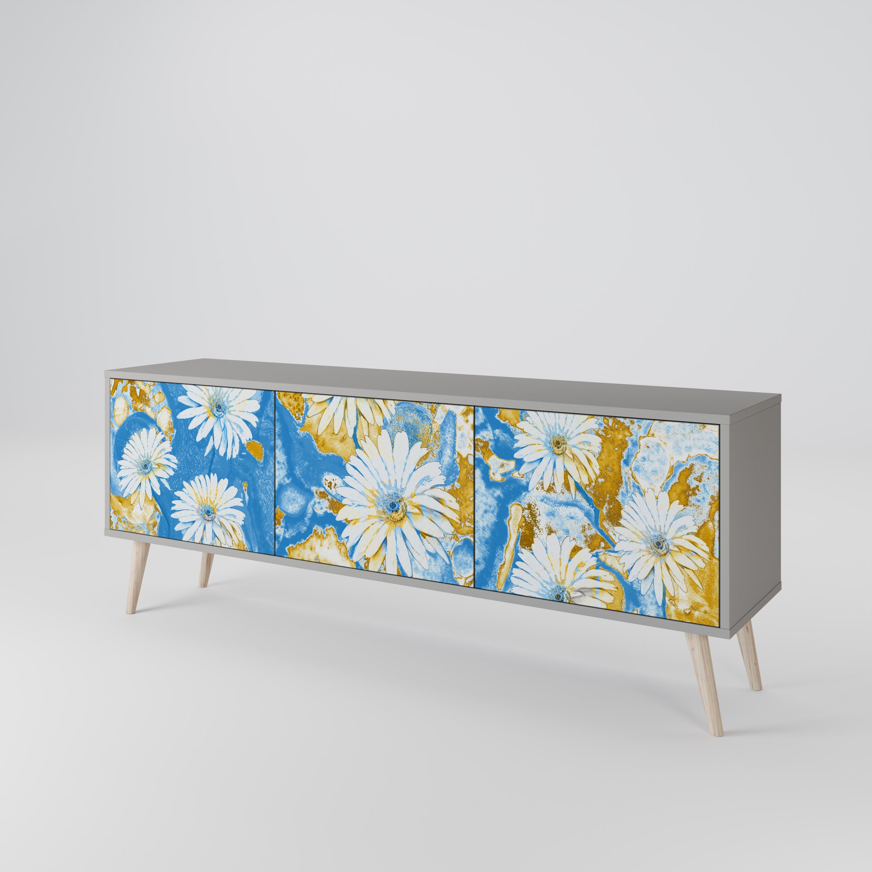 DAISY LUXE Szafka RTV 3-drzwiowa korpus Szary