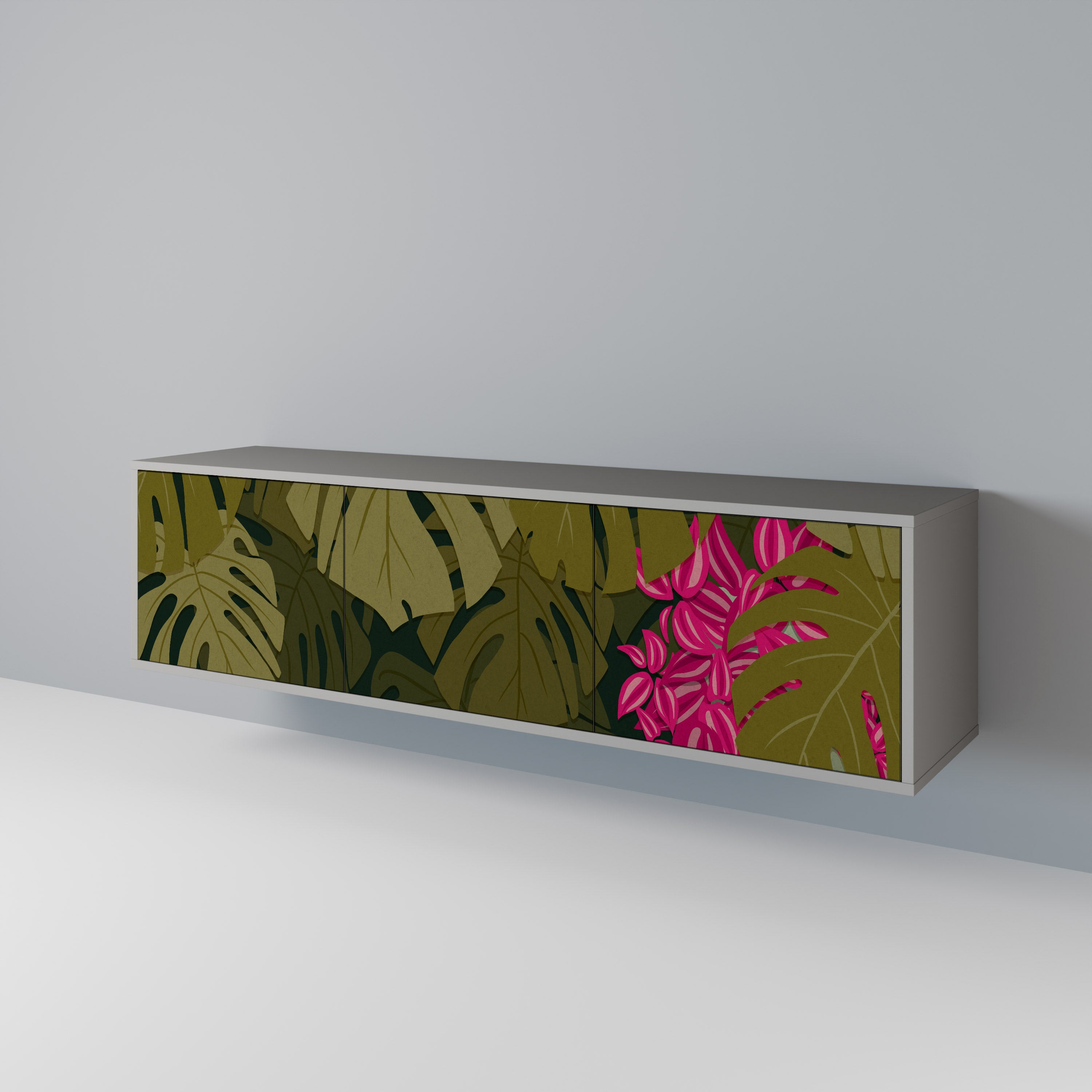 TROPICAL BEAUTY Szafka RTV 3-drzwiowa korpus Szary