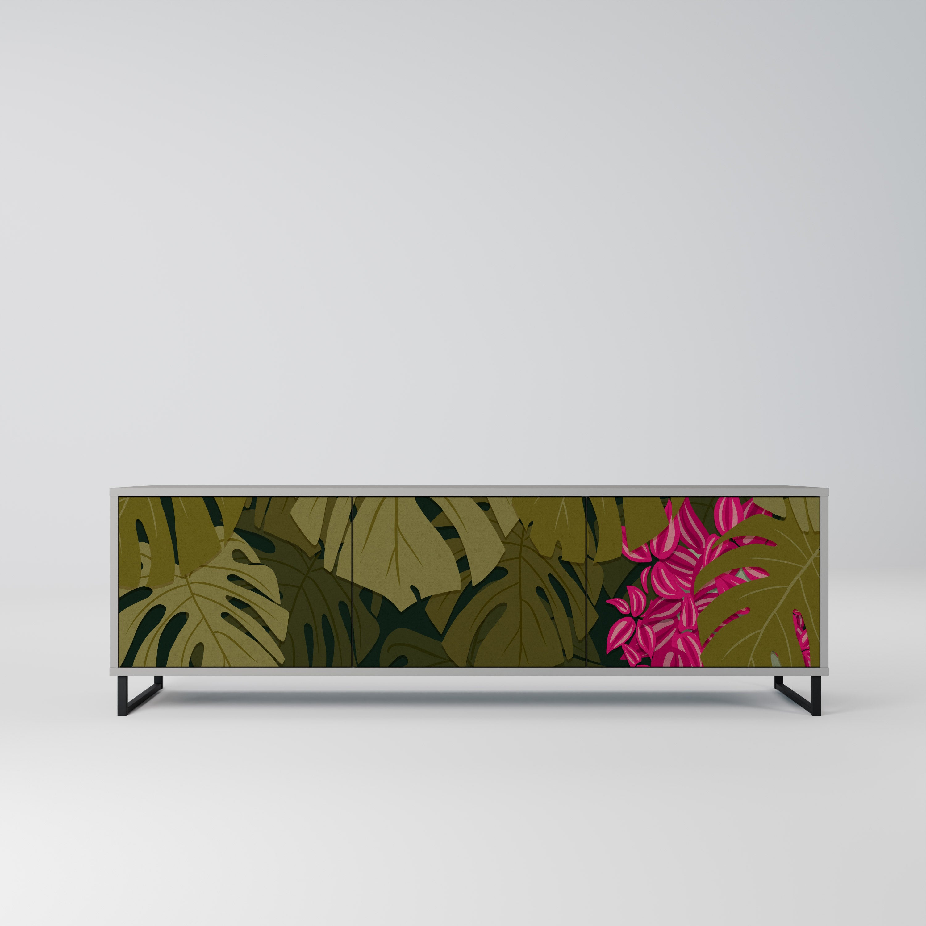 TROPICAL BEAUTY Szafka RTV 3-drzwiowa korpus Szary