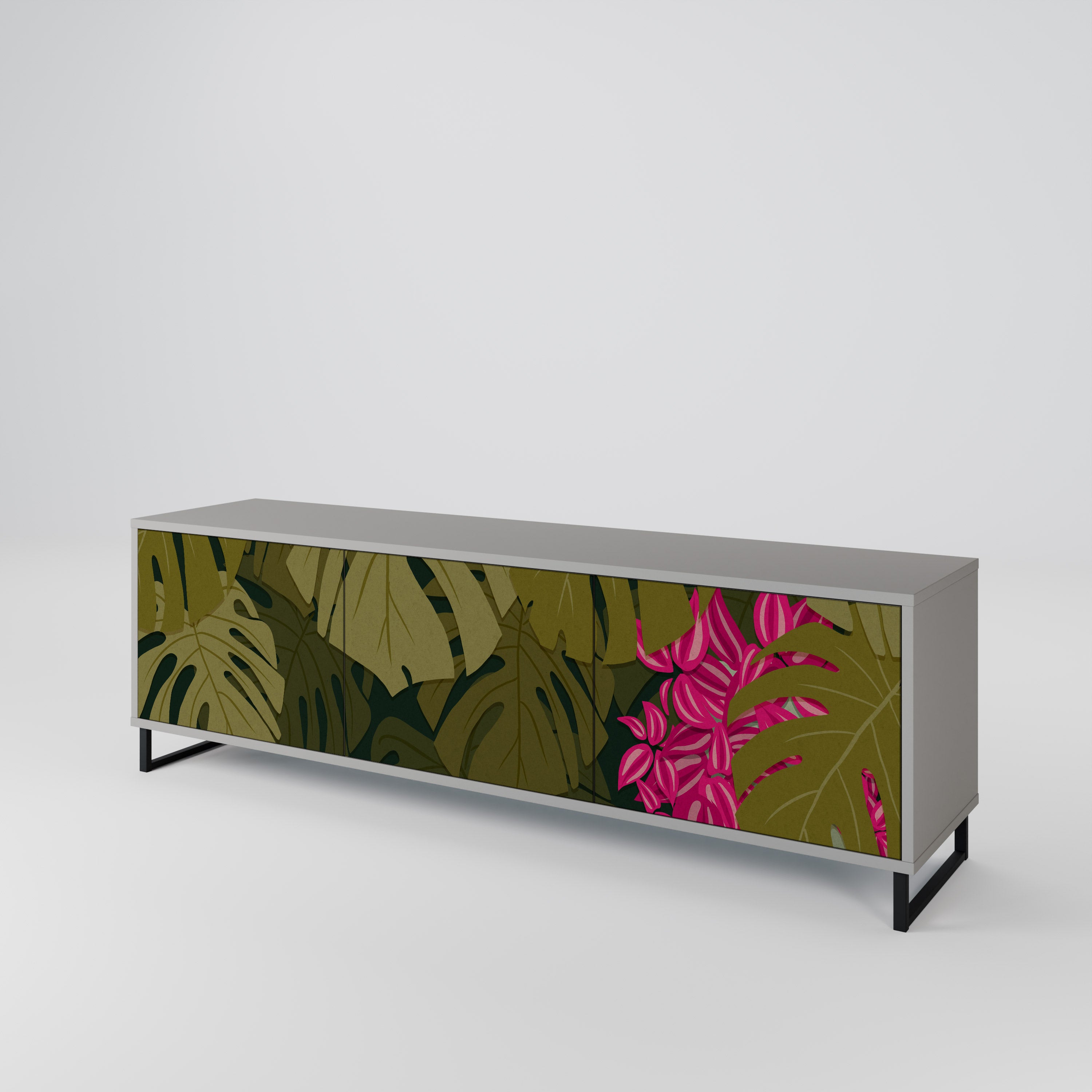TROPICAL BEAUTY Szafka RTV 3-drzwiowa korpus Szary