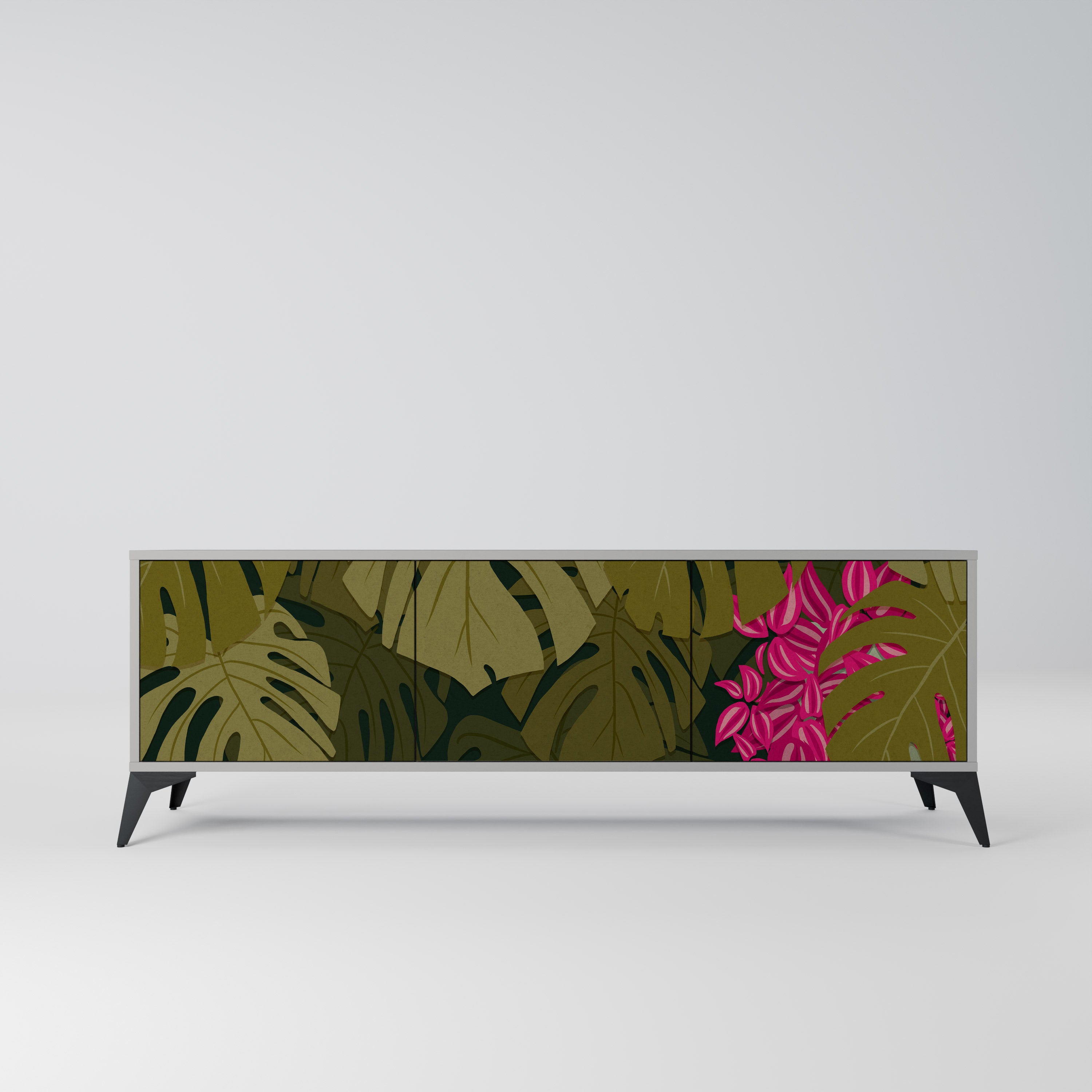 TROPICAL BEAUTY Szafka RTV 3-drzwiowa korpus Szary