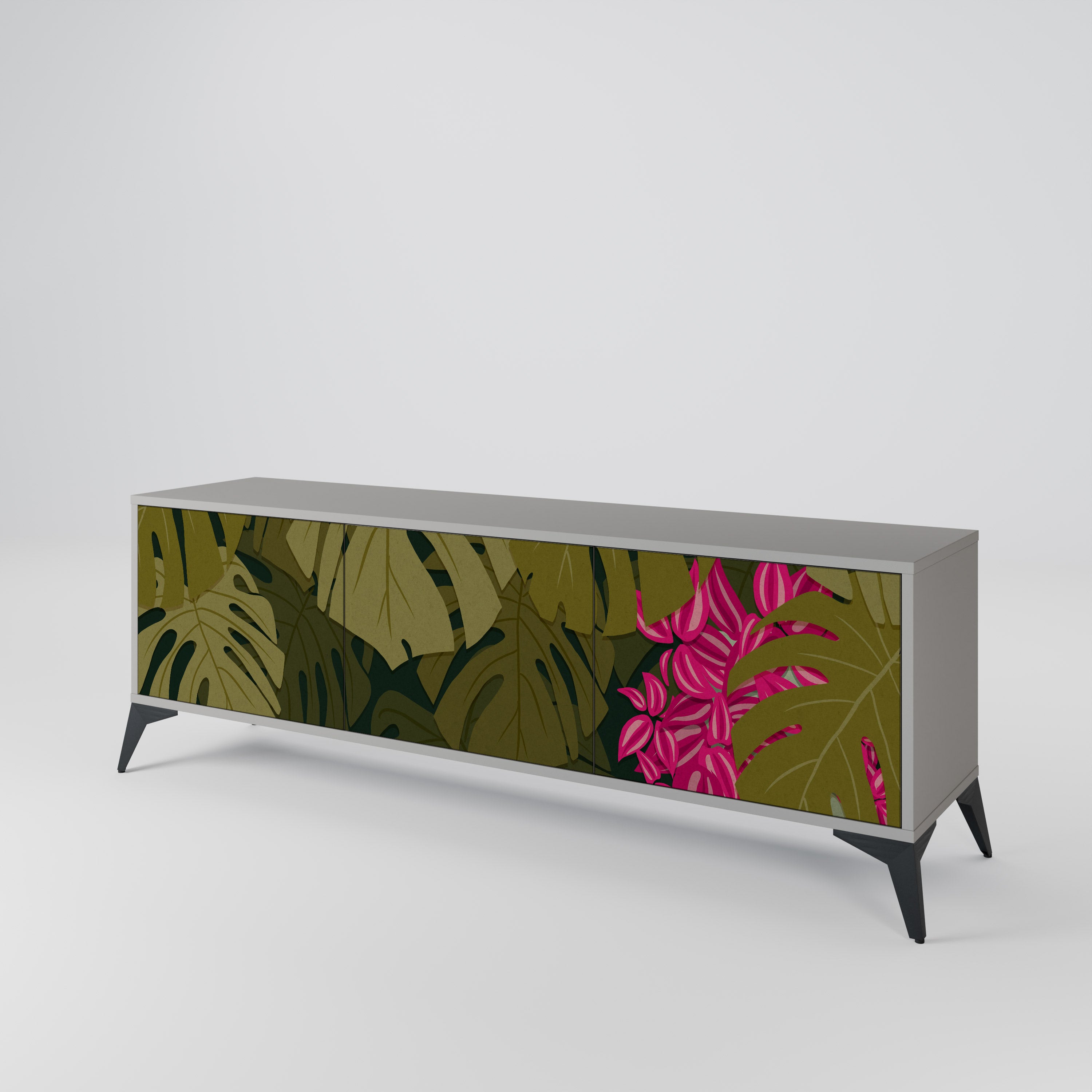 TROPICAL BEAUTY Szafka RTV 3-drzwiowa korpus Szary