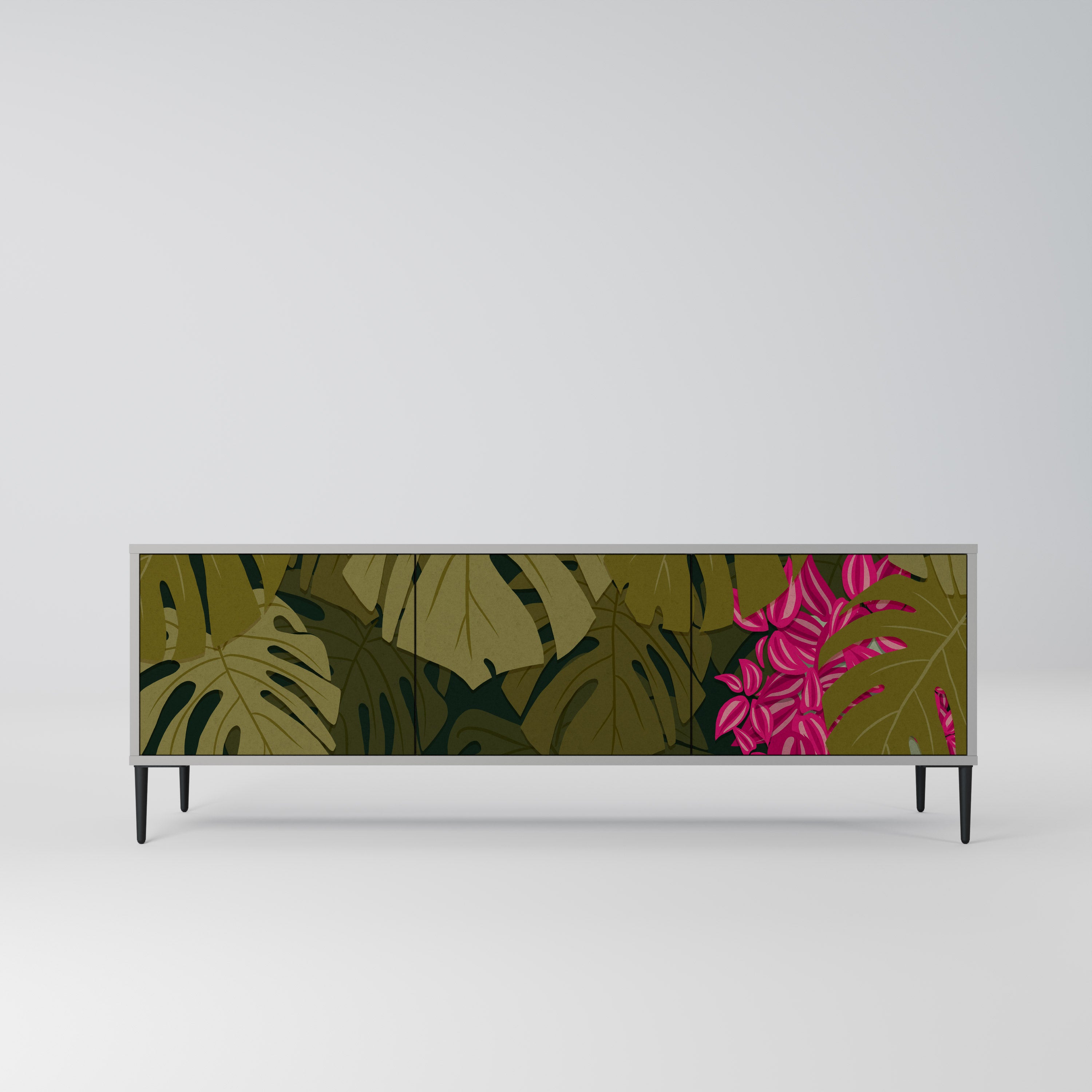 TROPICAL BEAUTY Szafka RTV 3-drzwiowa korpus Szary
