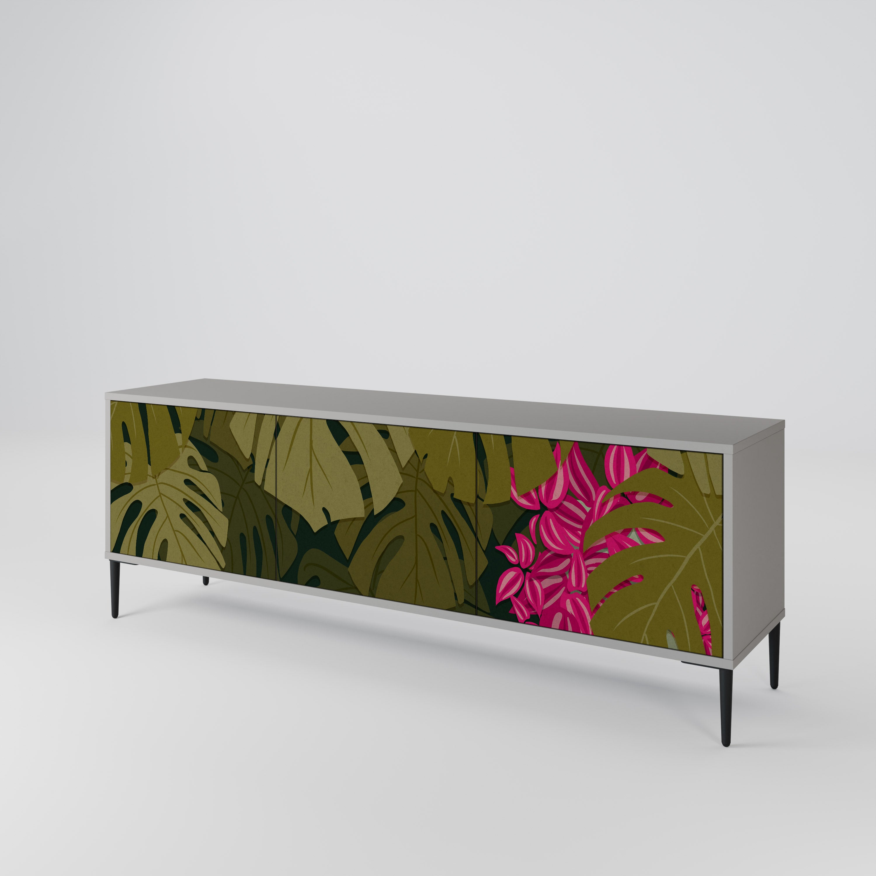 TROPICAL BEAUTY Szafka RTV 3-drzwiowa korpus Szary