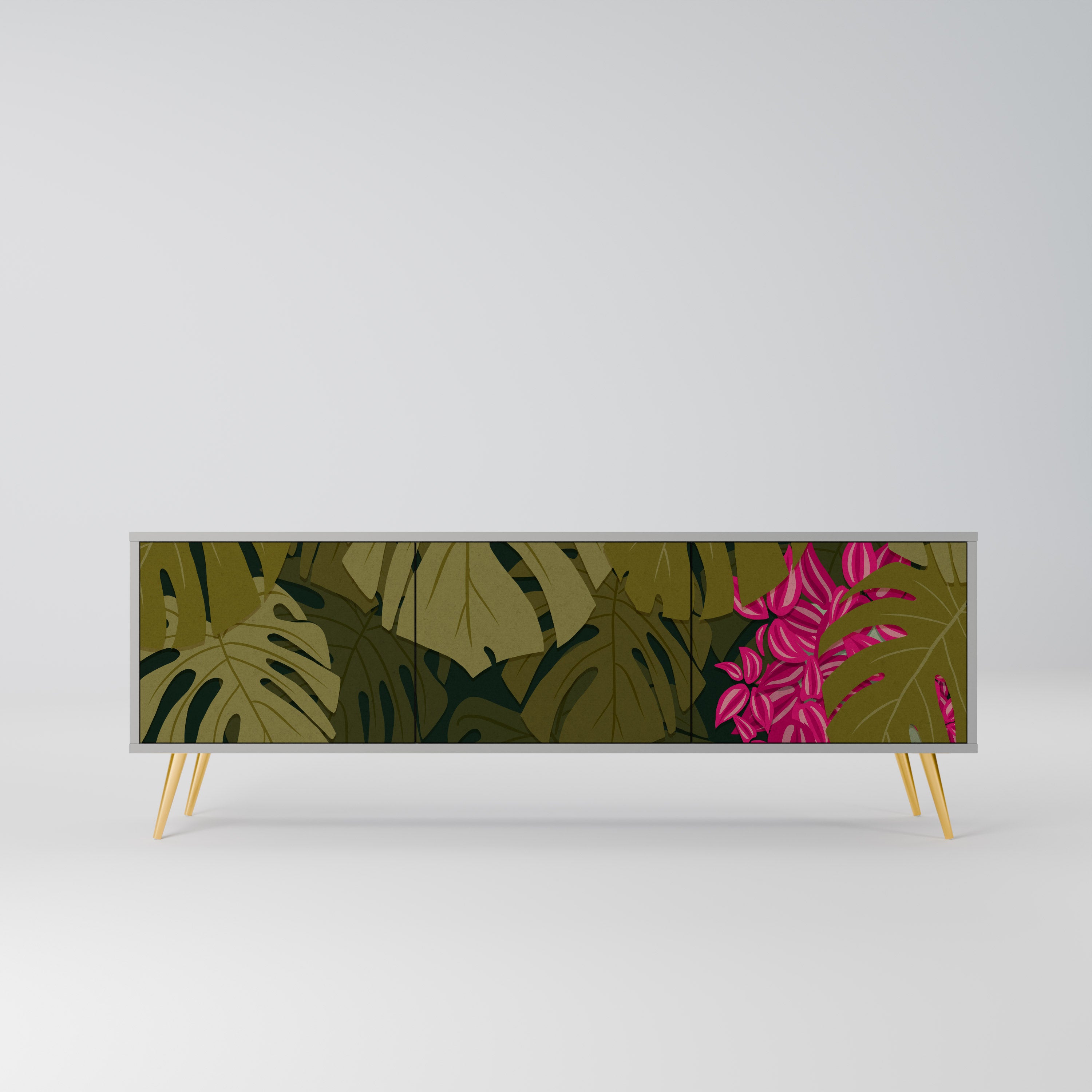 TROPICAL BEAUTY Szafka RTV 3-drzwiowa korpus Szary