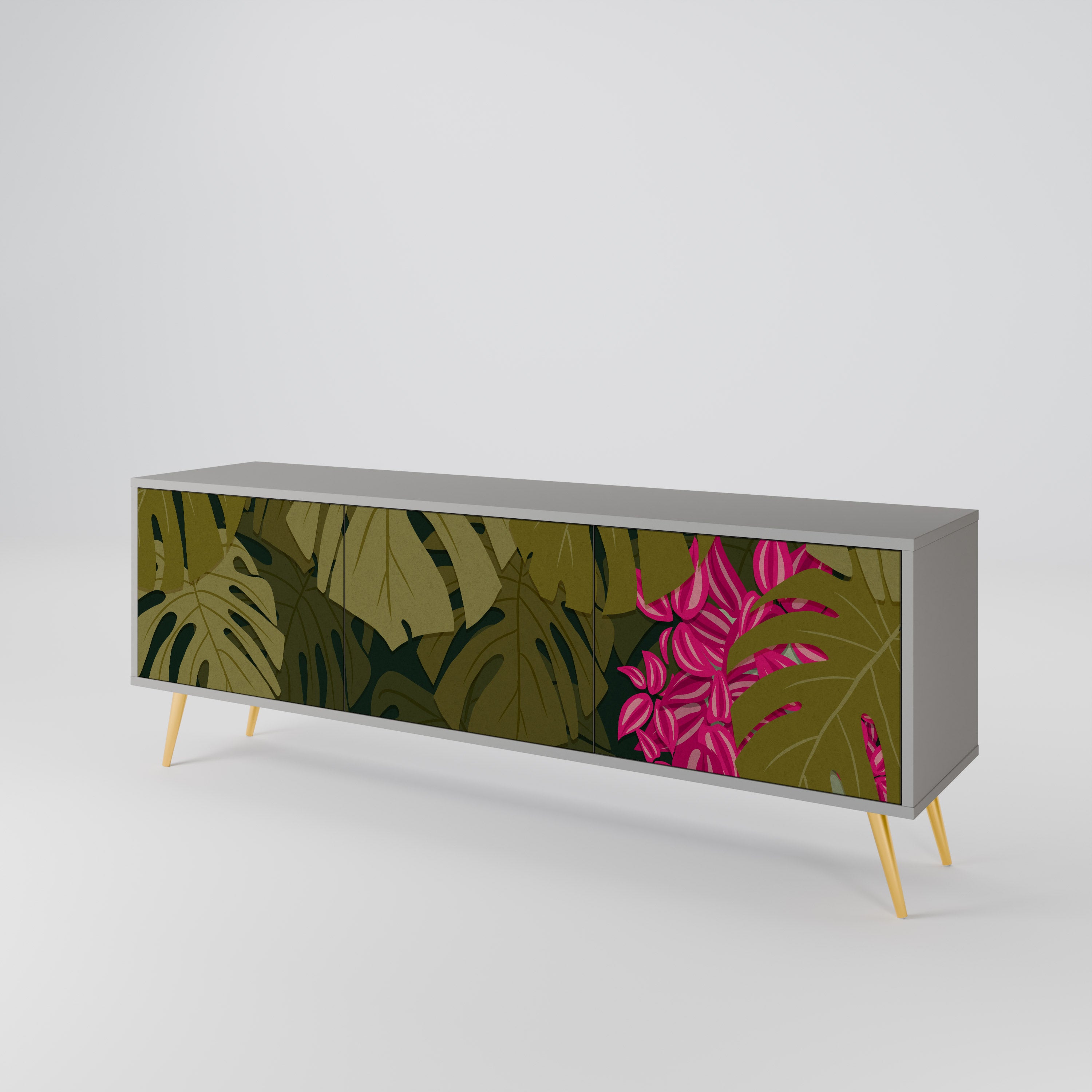 TROPICAL BEAUTY Szafka RTV 3-drzwiowa korpus Szary