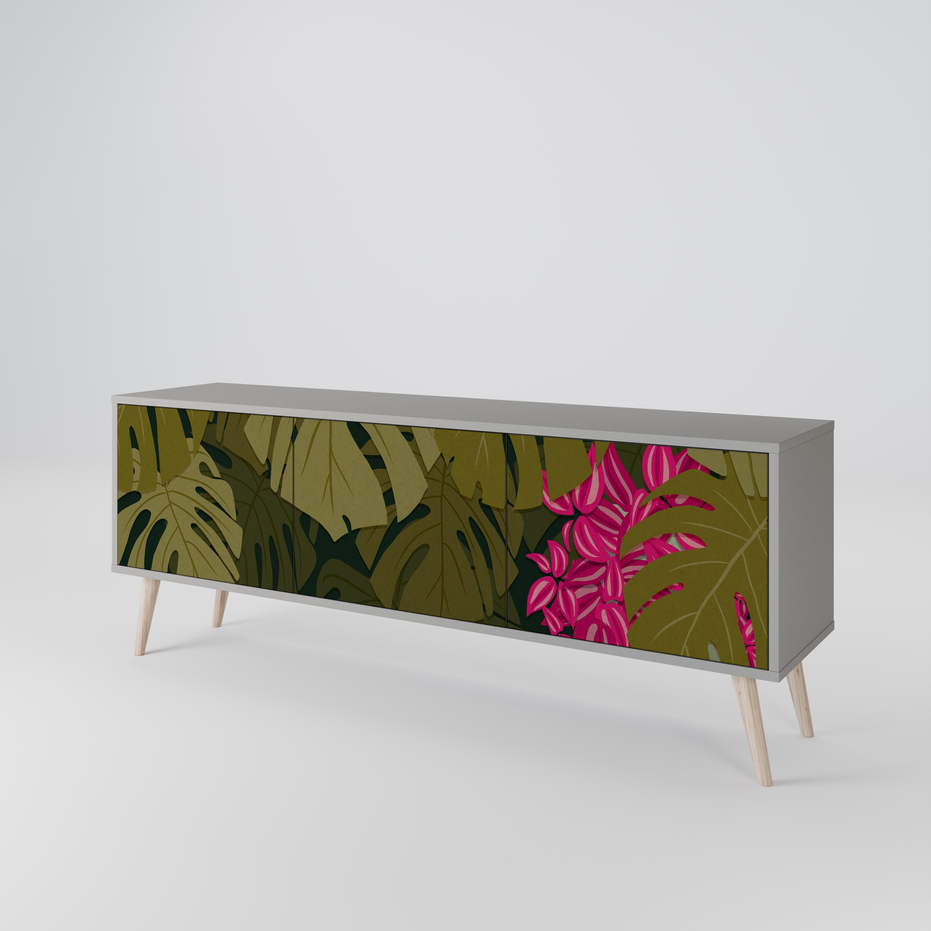TROPICAL BEAUTY Szafka RTV 3-drzwiowa korpus Szary