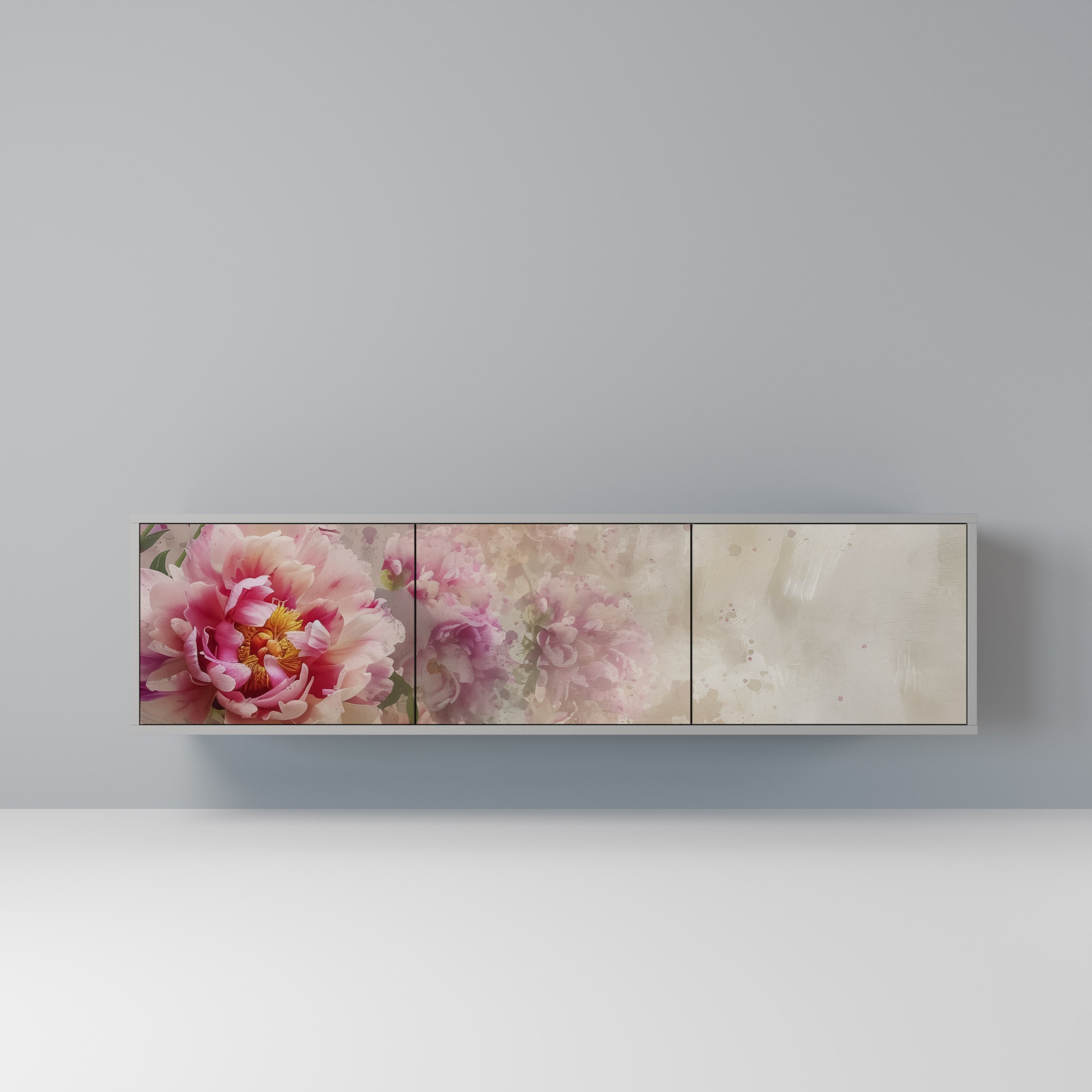 PEONY WHISPER Szafka RTV 3-drzwiowa korpus Szary