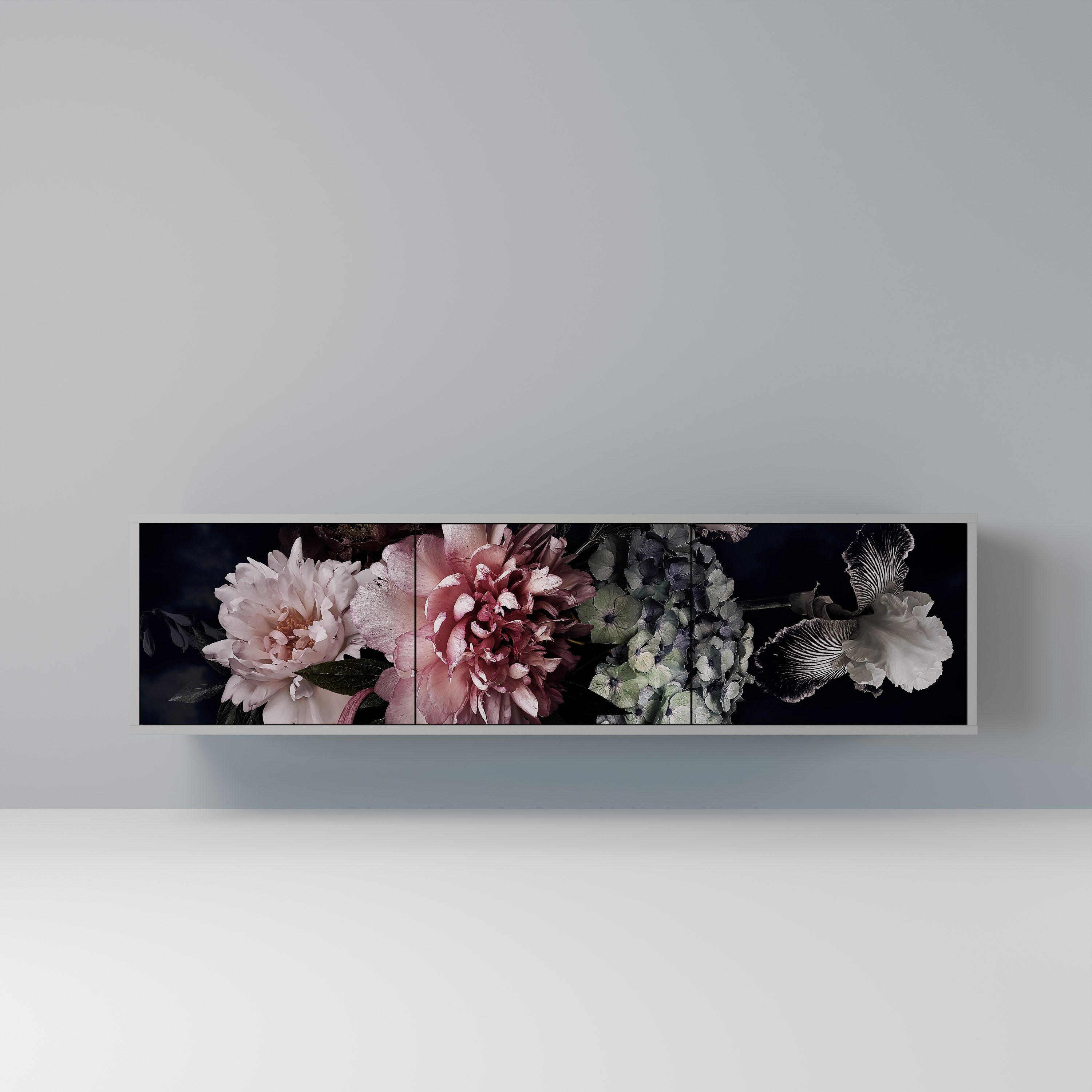 PURE BLOSSOM Szafka RTV 3-drzwiowa korpus Szary