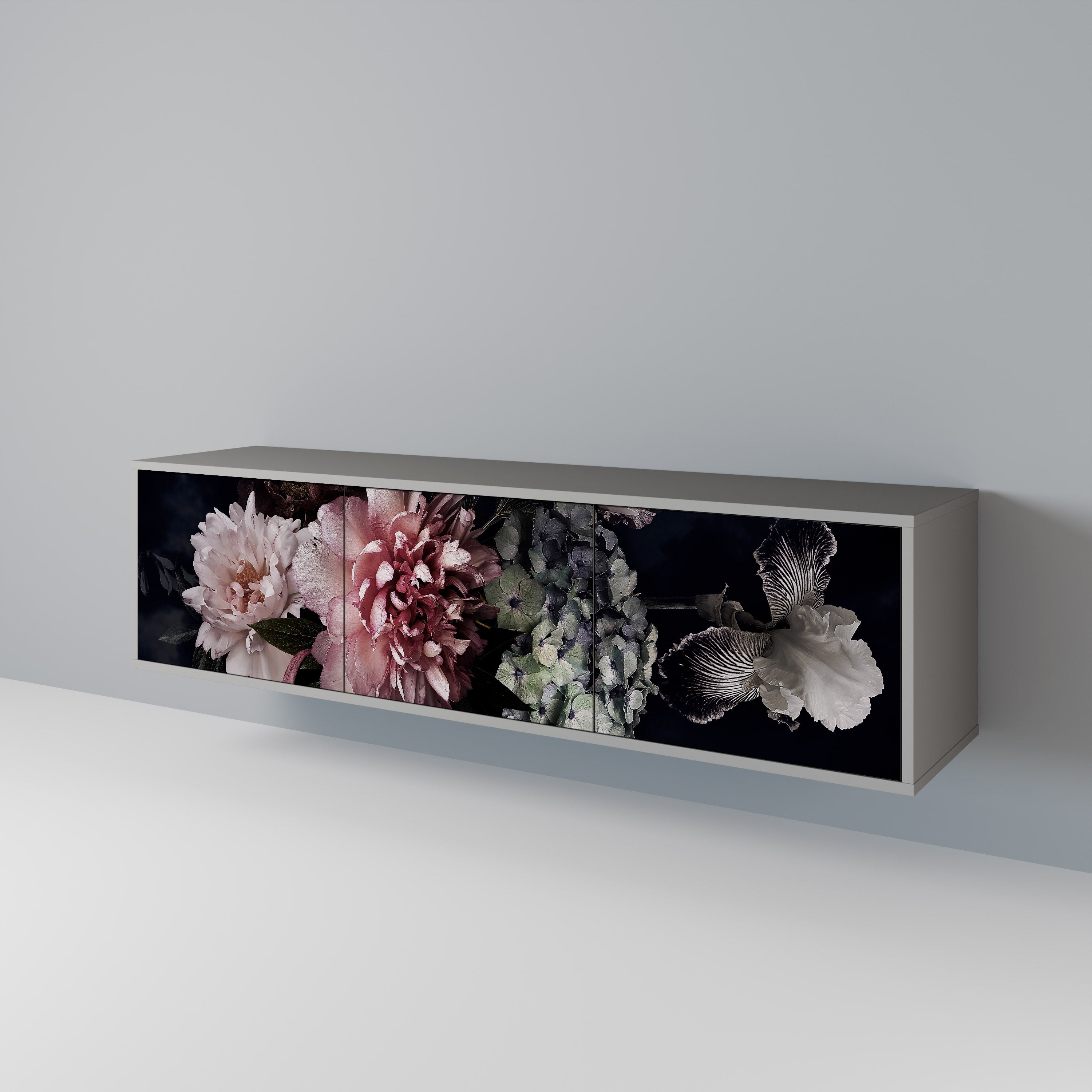 PURE BLOSSOM Szafka RTV 3-drzwiowa korpus Szary