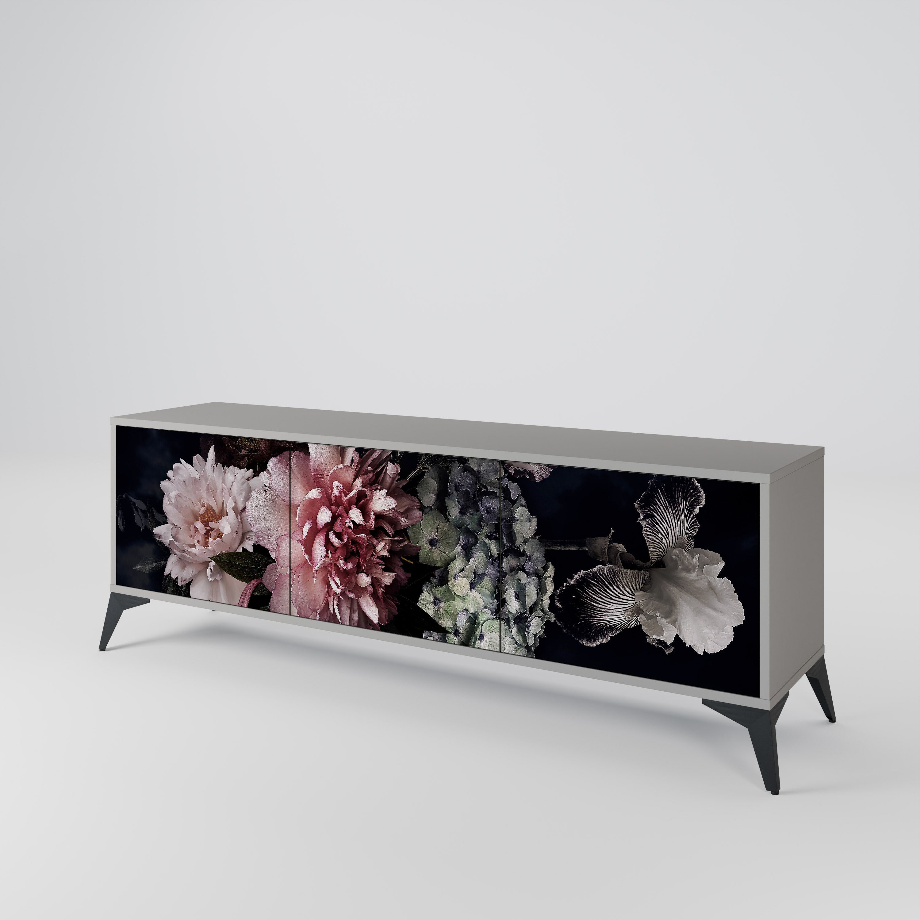 PURE BLOSSOM Szafka RTV 3-drzwiowa korpus Szary