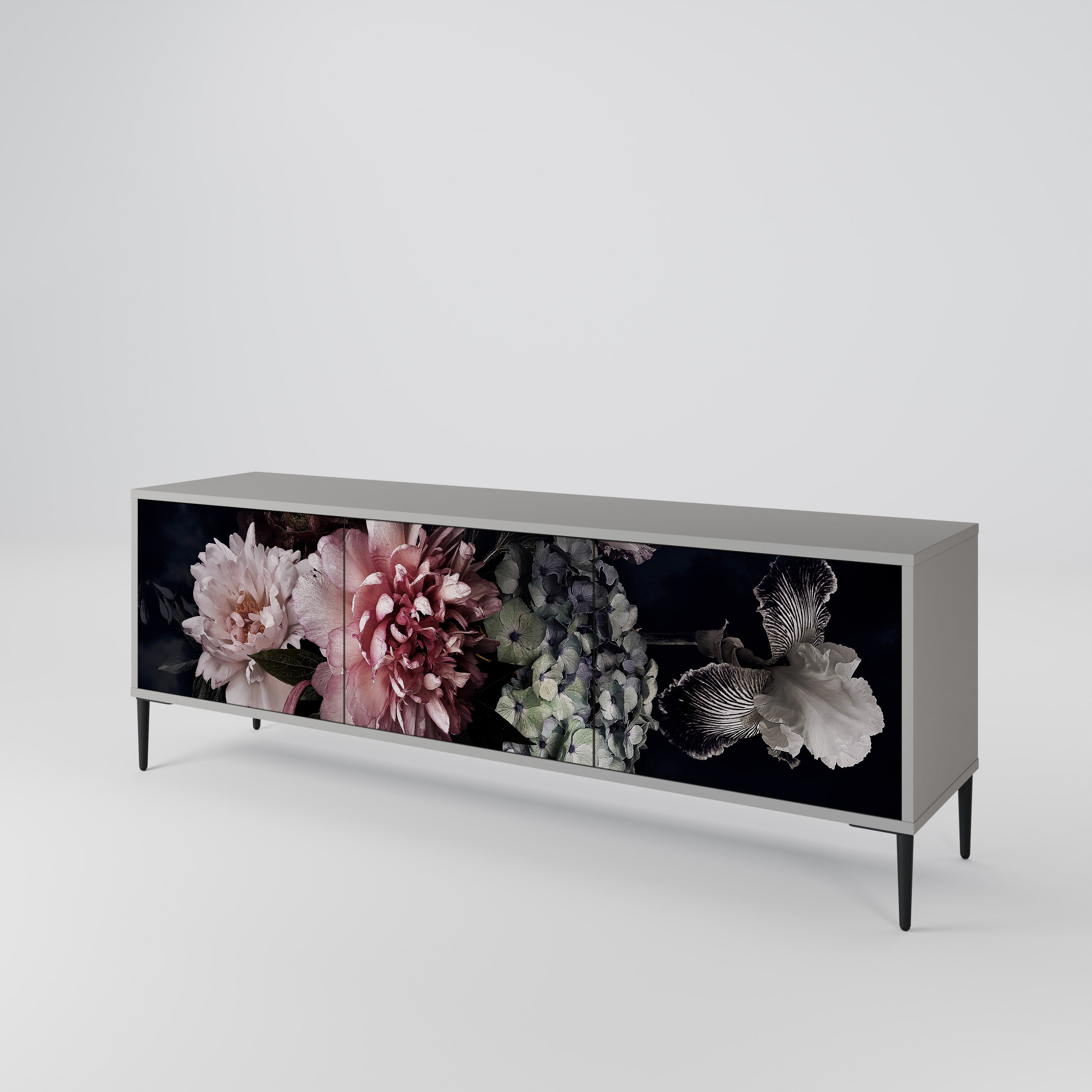 PURE BLOSSOM Szafka RTV 3-drzwiowa korpus Szary
