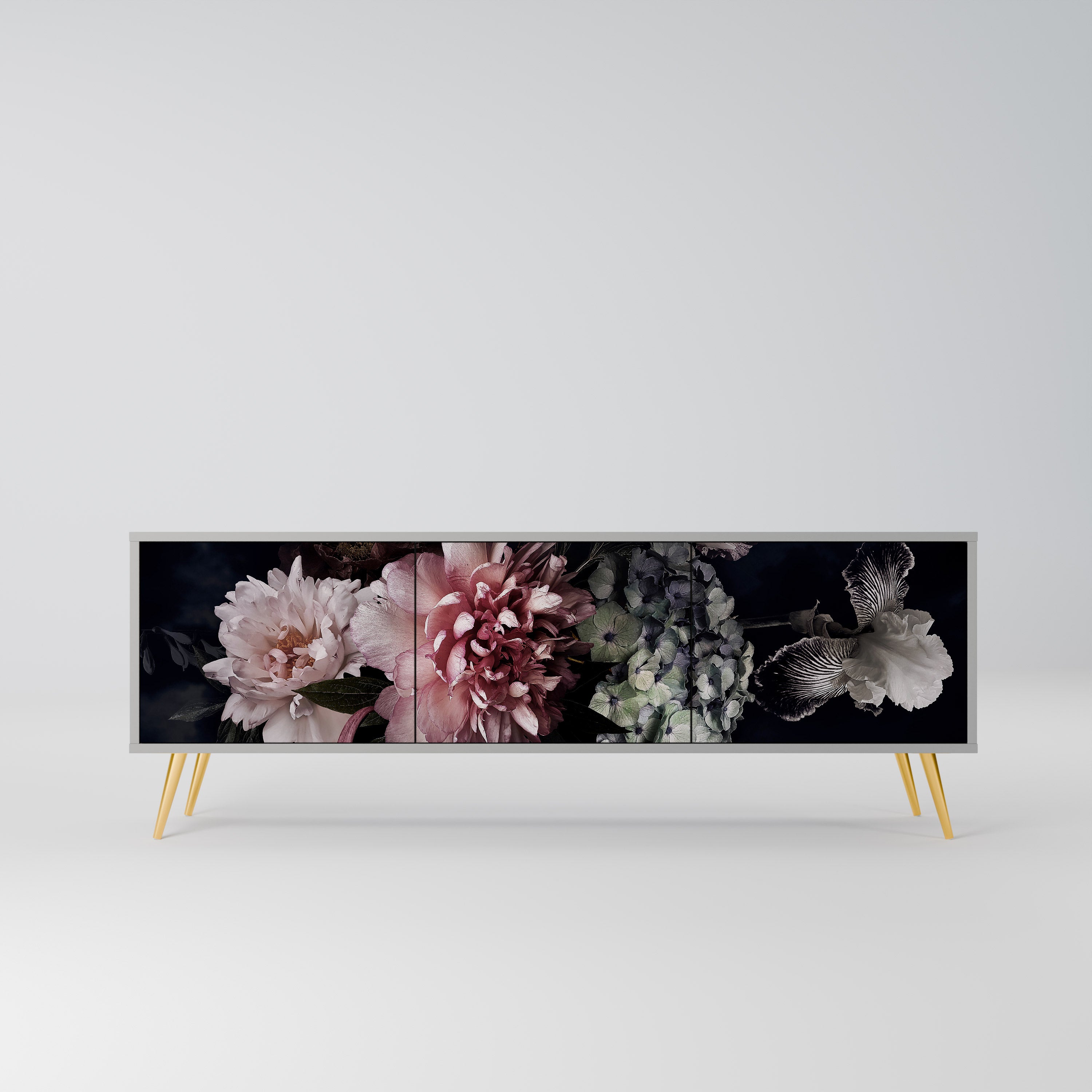 PURE BLOSSOM Szafka RTV 3-drzwiowa korpus Szary