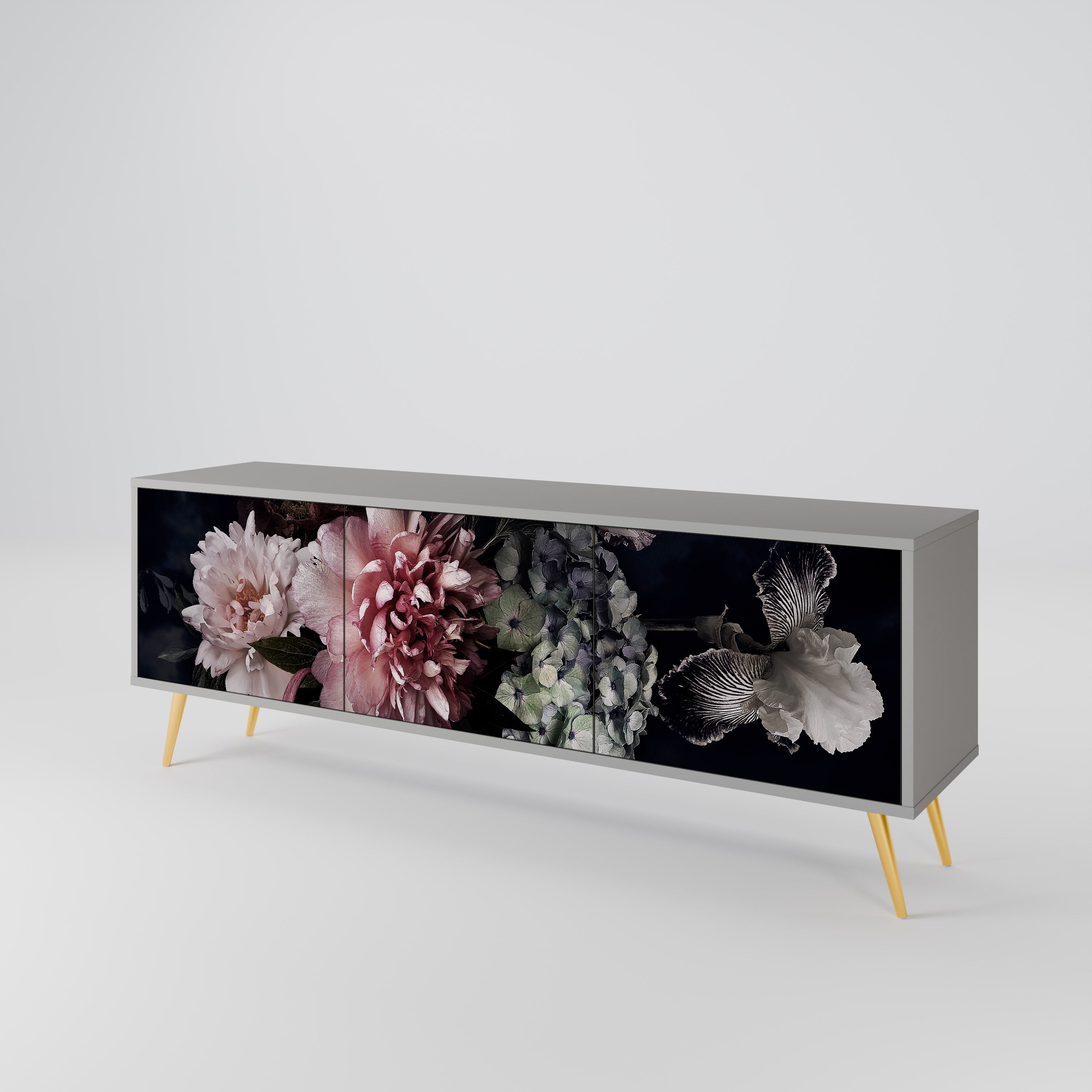 PURE BLOSSOM Szafka RTV 3-drzwiowa korpus Szary