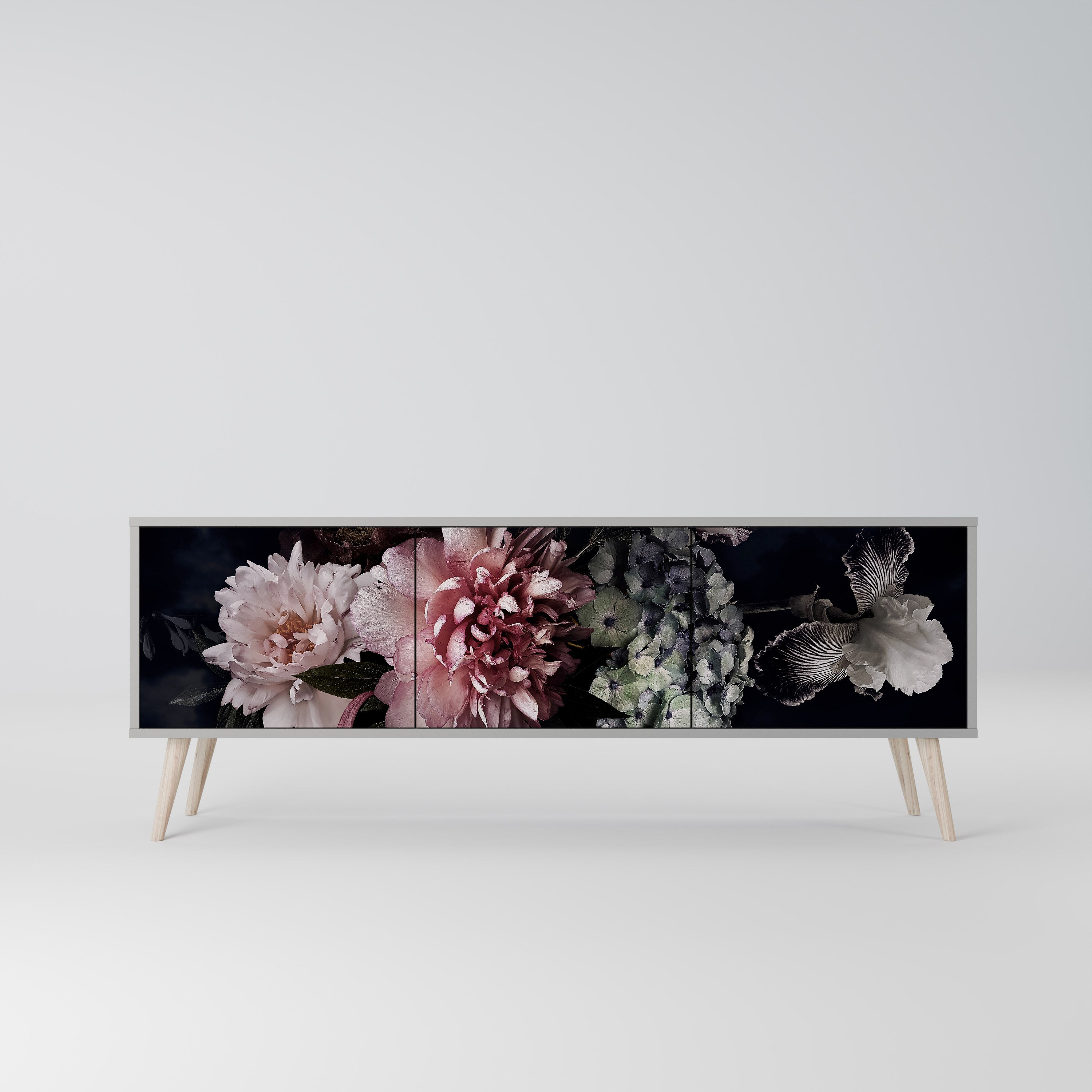 PURE BLOSSOM Szafka RTV 3-drzwiowa korpus Szary