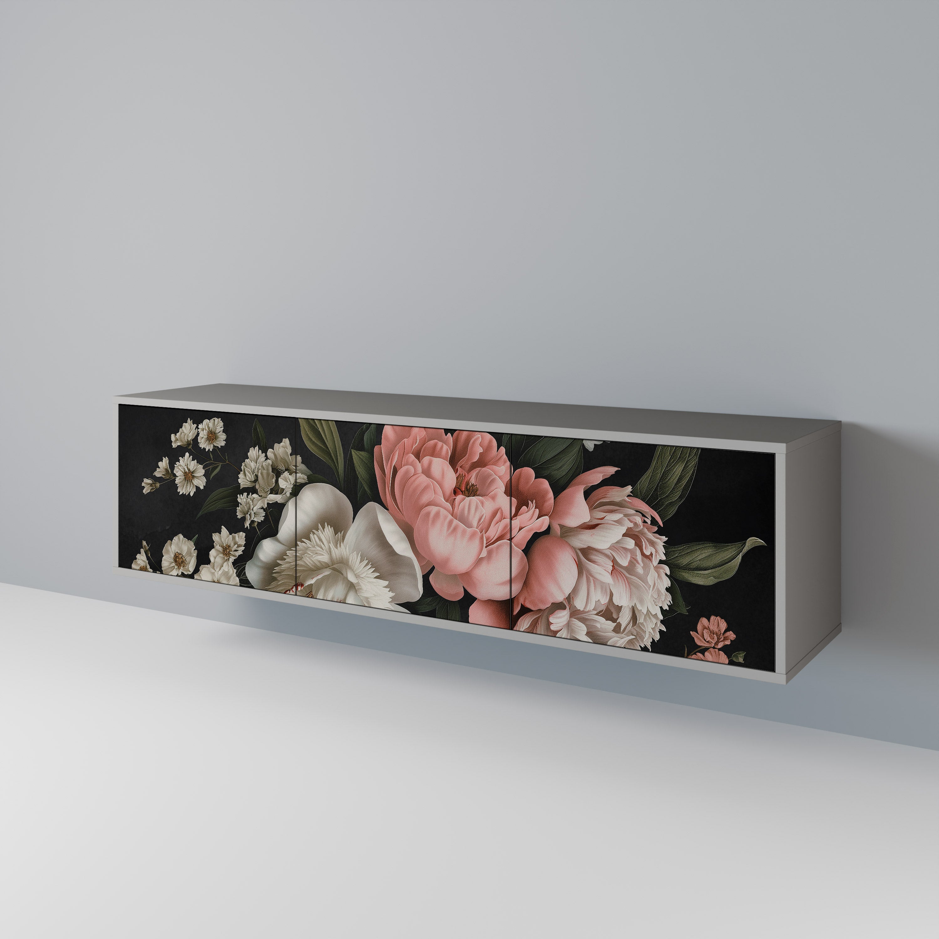 LUSH ELEGANCE Szafka RTV 3-drzwiowa korpus Szary