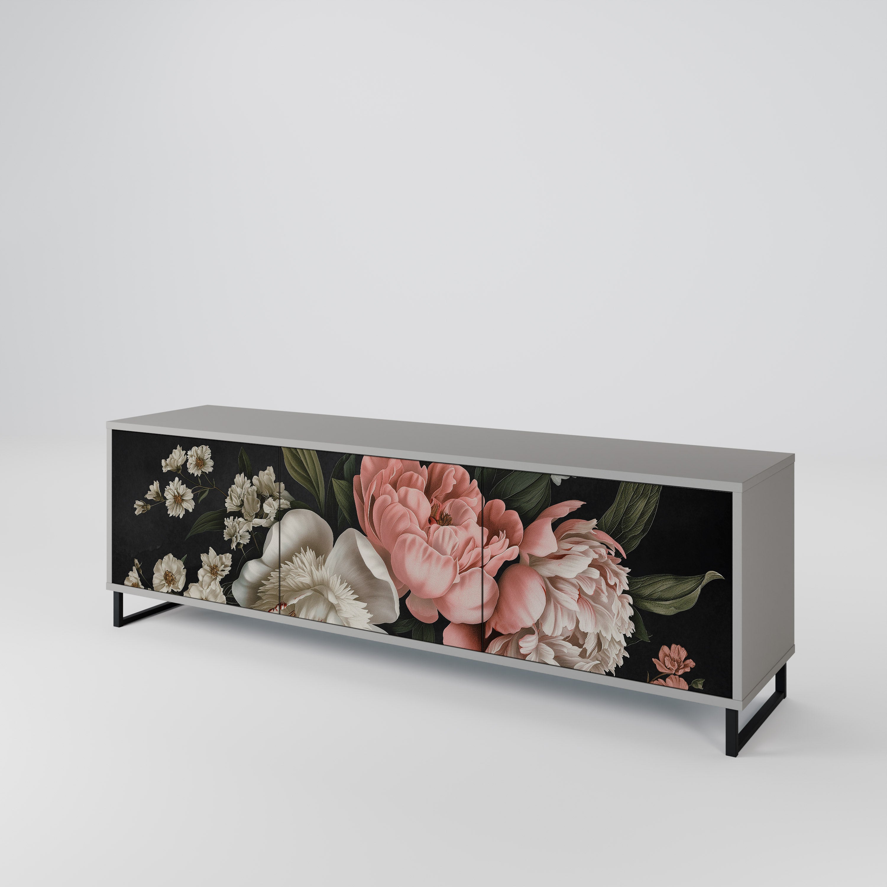 LUSH ELEGANCE Szafka RTV 3-drzwiowa korpus Szary