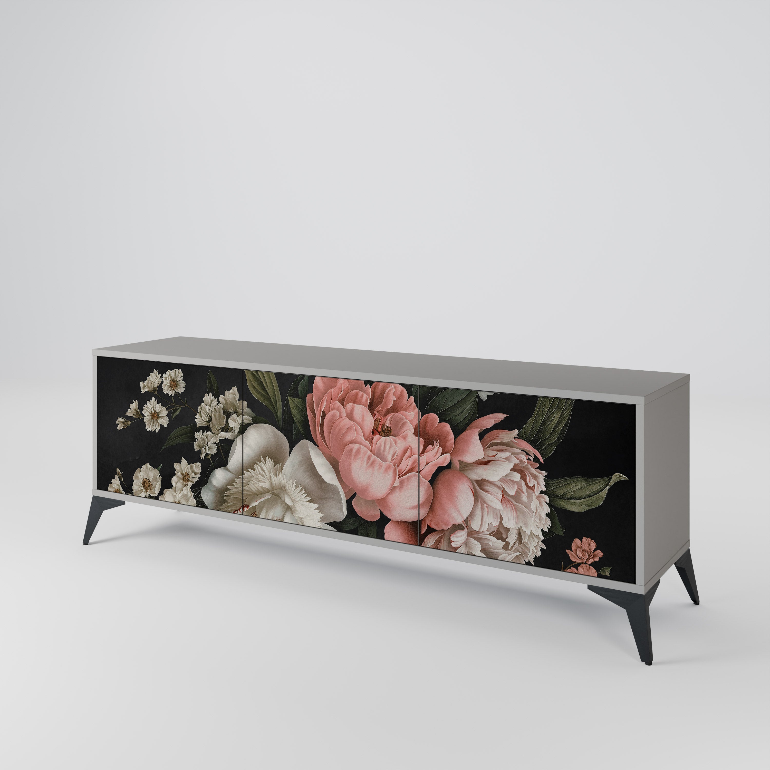 LUSH ELEGANCE Szafka RTV 3-drzwiowa korpus Szary